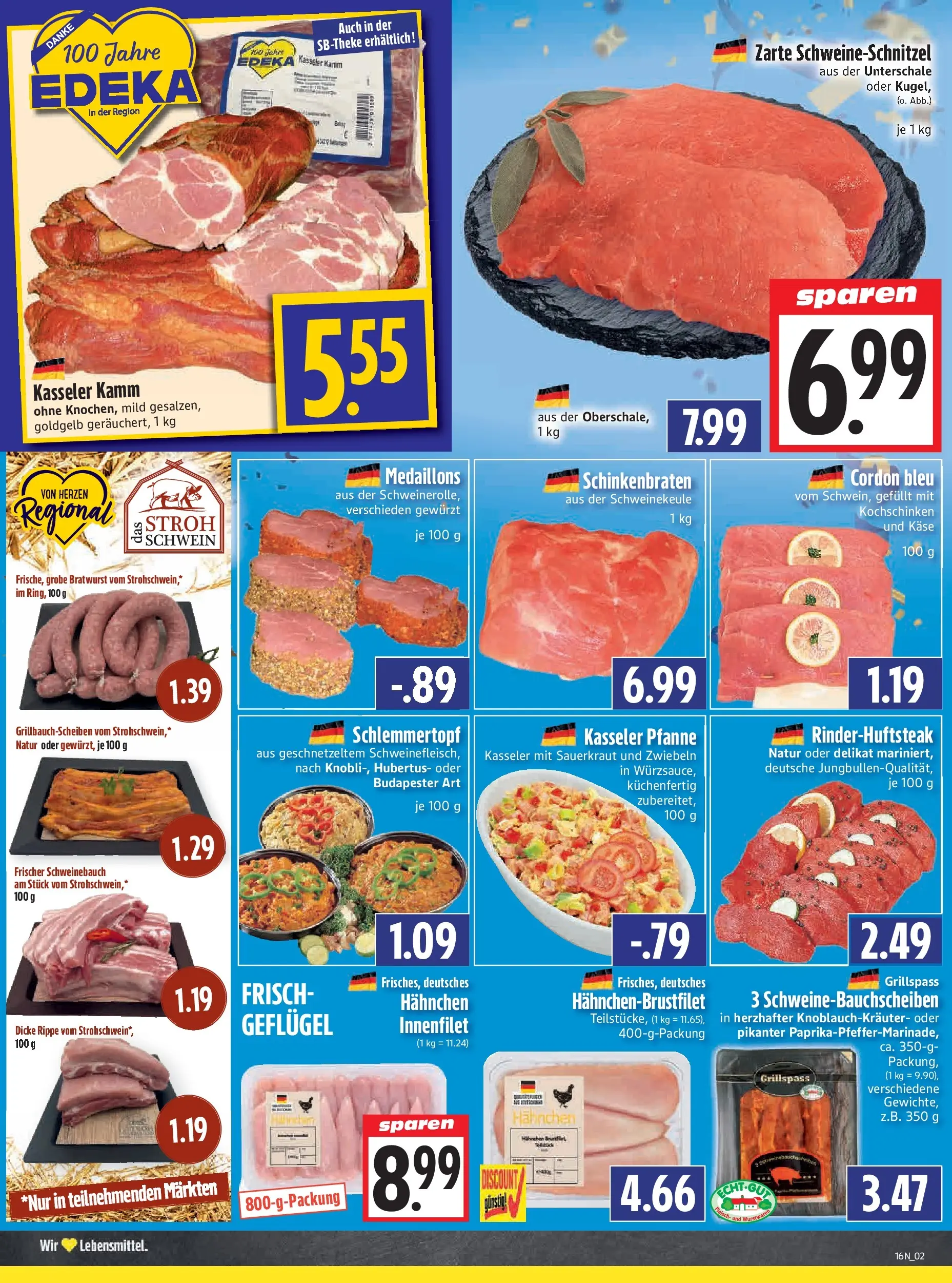 Angebote - Edeka Hahner: Wochenangebote (ab 12.04.2026) zum Blättern | Seite: 4 | Produkte: Hahnchen, Käse, Bratwurst, Zwiebeln