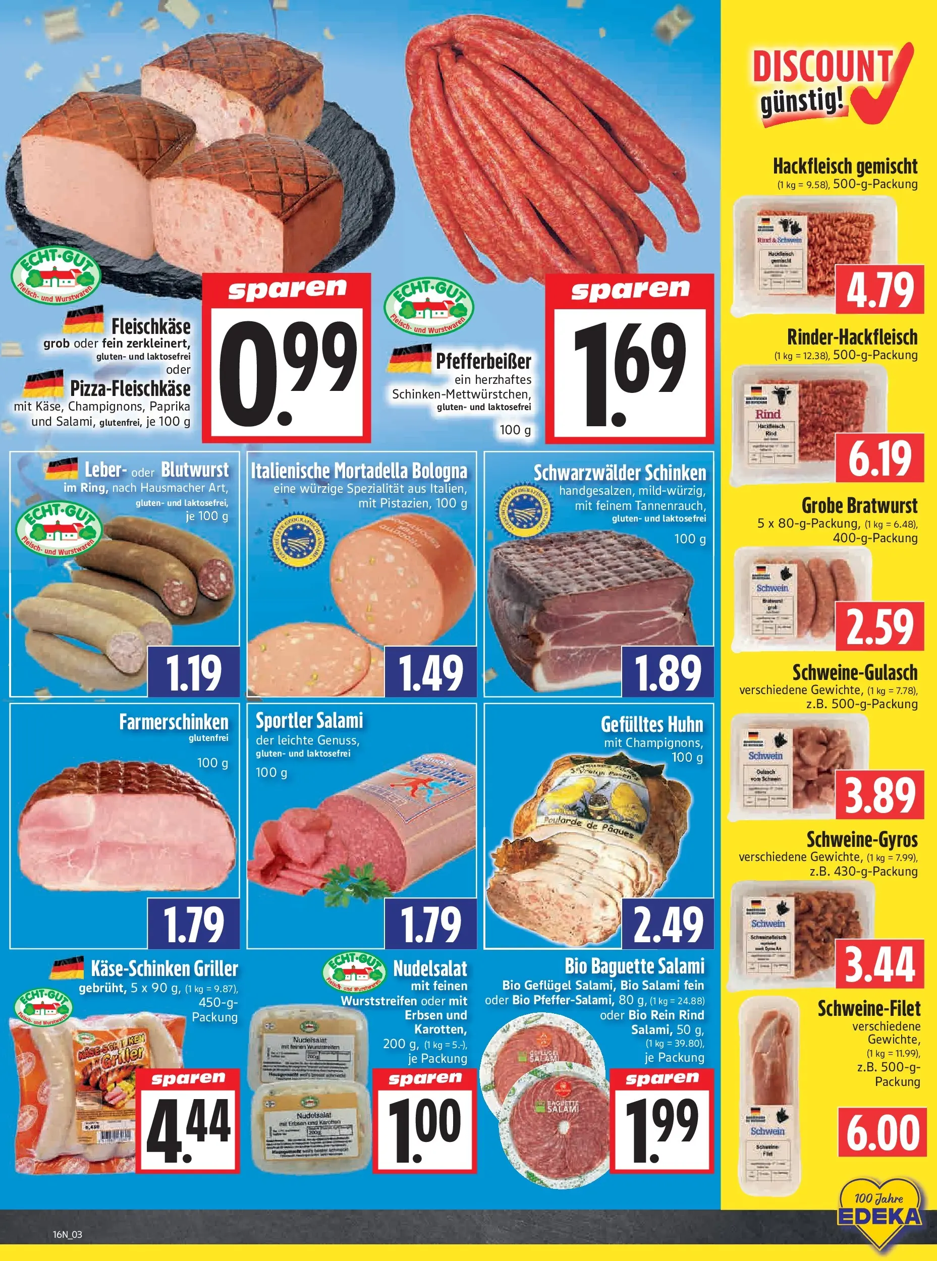 Angebote - Edeka Hahner: Wochenangebote (ab 12.04.2026) zum Blättern | Seite: 5 | Produkte: Baguette, Salami, Schinken, Hackfleisch