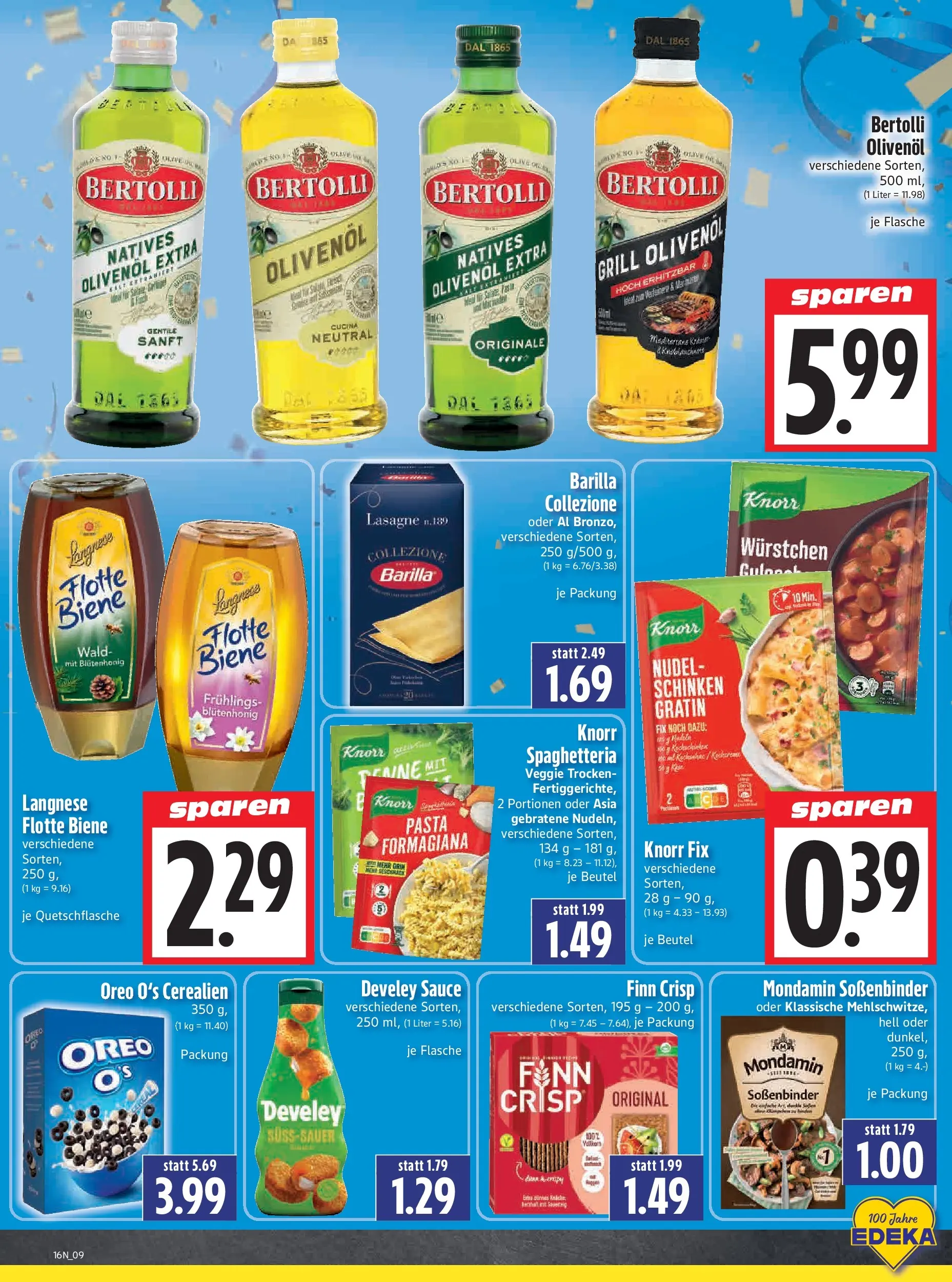 Angebote - Edeka Hahner: Wochenangebote (ab 12.04.2026) zum Blättern | Seite: 11 | Produkte: Knorr fix, Barilla, Bertolli olivenol, Schinken