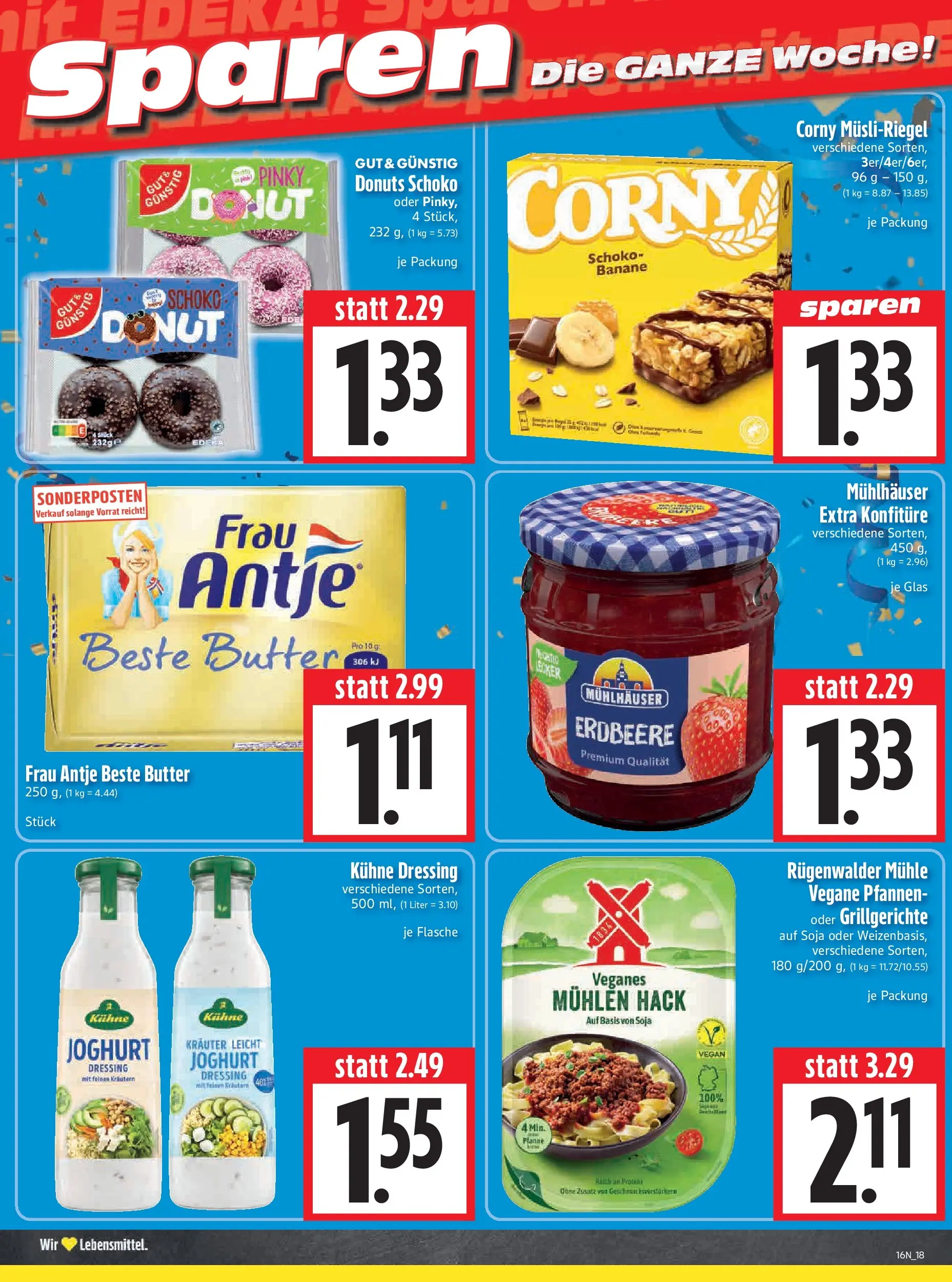 Angebote - Edeka Hahner: Wochenangebote (ab 12.04.2026) zum Blättern | Seite: 20 | Produkte: Mühle, Butter, Joghurt, Donuts