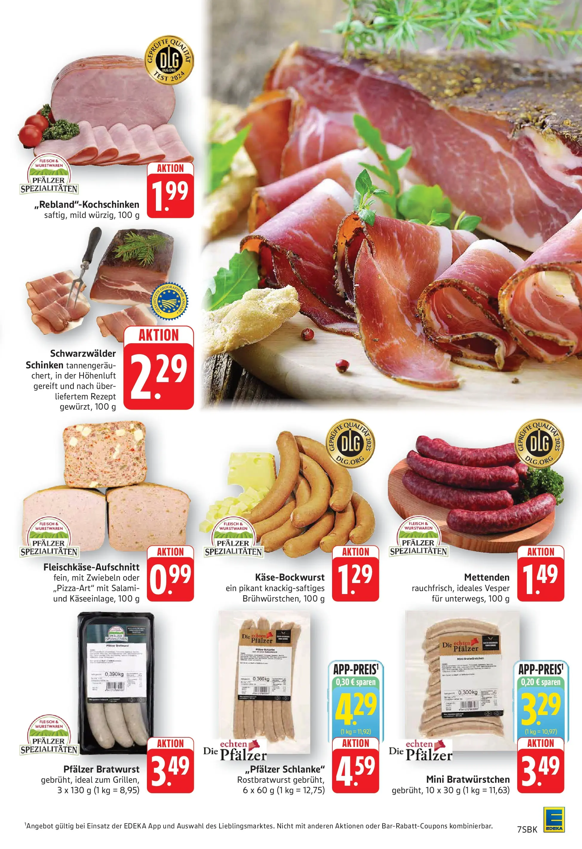 E center Prospekt Bad Bergzabern	 (ab 12.04.2026) zum Blättern | Seite: 7 | Produkte: Bratwurst, Salami, Schinken, Fleisch