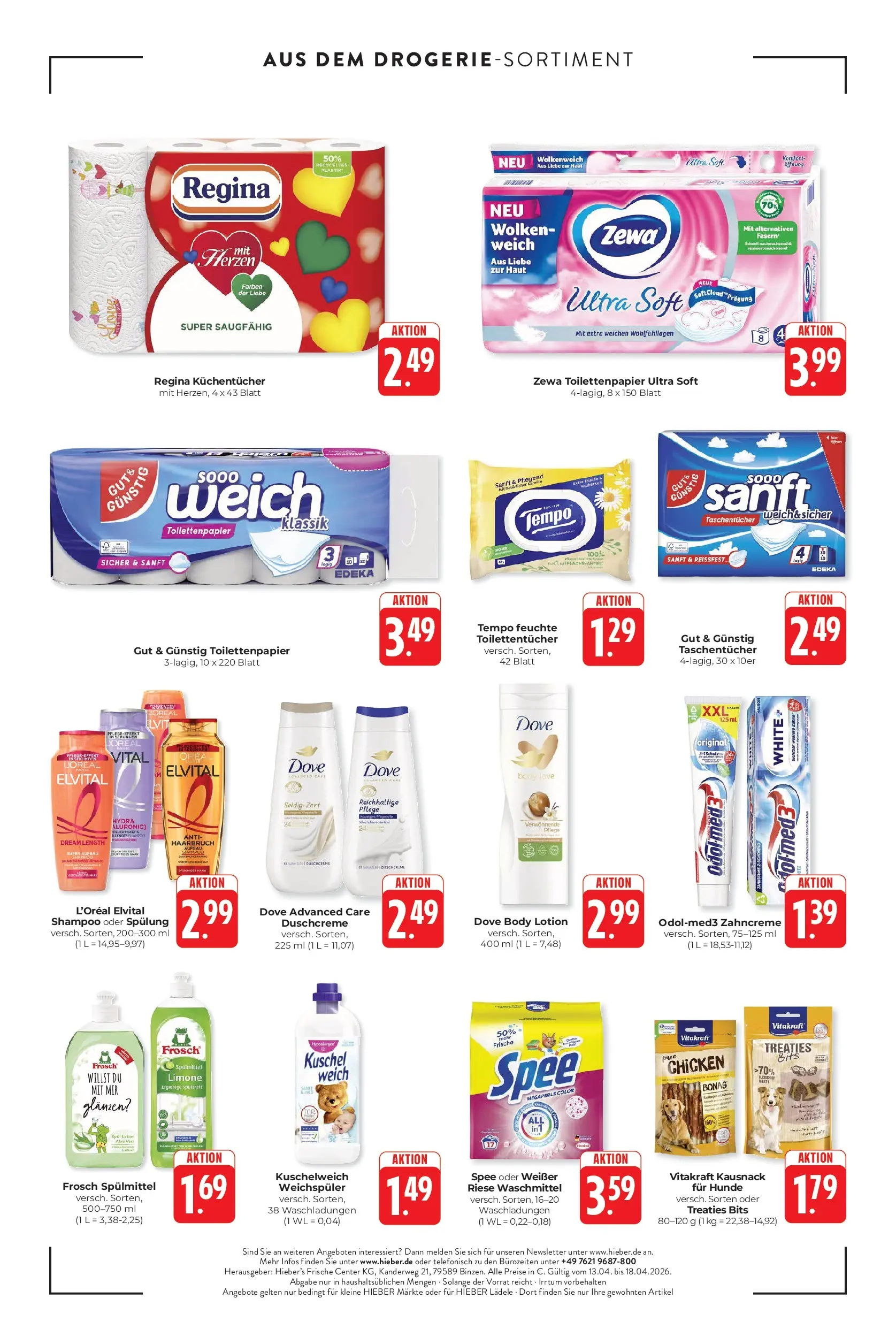 E center Prospekt Lörrach	 (ab 12.04.2026) zum Blättern | Seite: 16 | Produkte: Zewa, Spülung, Weichspüler, Waschmittel