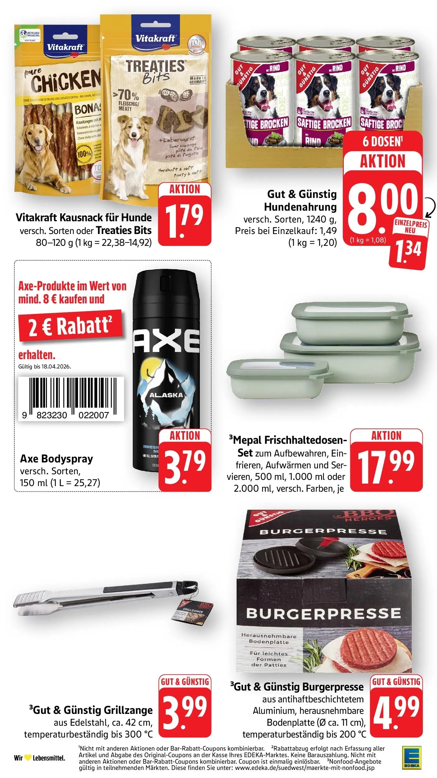 E center Prospekt Überlingen	 (ab 12.04.2026) zum Blättern | Seite: 44 | Produkte: Axe, Getreide