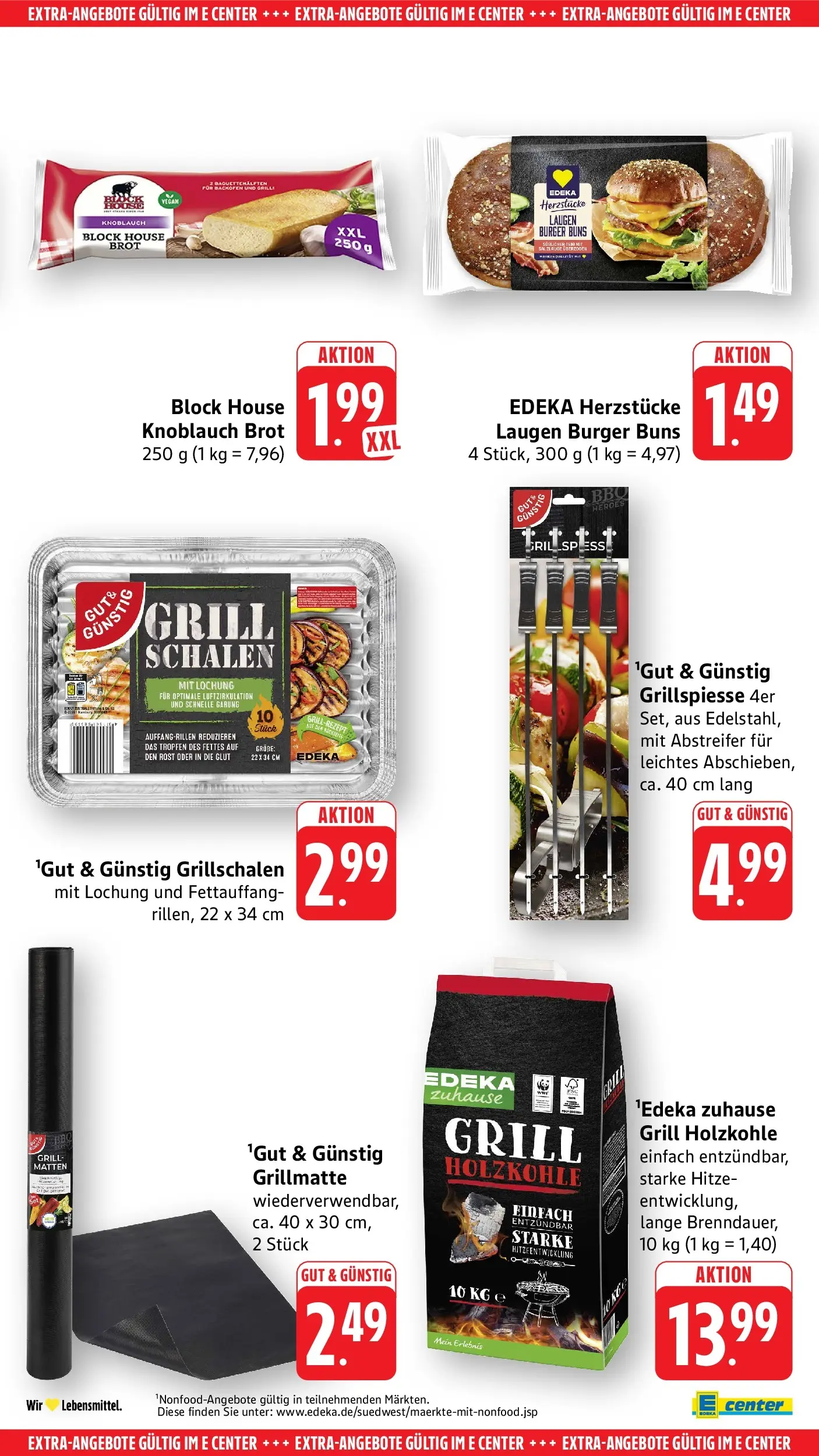E center Prospekt Überlingen	 (ab 12.04.2026) zum Blättern | Seite: 55 | Produkte: Grill, Burger, Knoblauch, Brot
