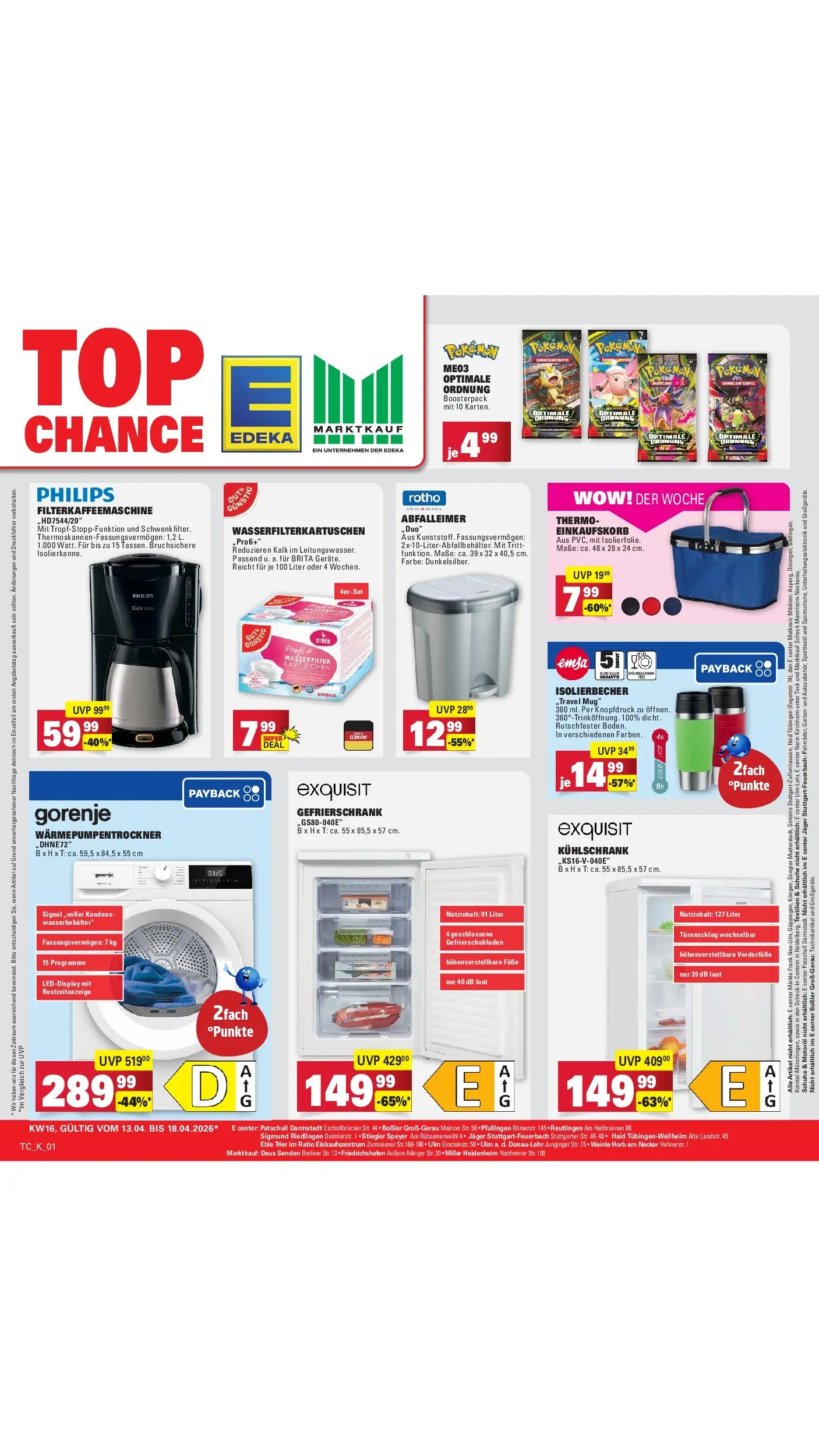 E center Prospekt Darmstadt (ab 12.04.2026) zum Blättern | Seite: 62 | Produkte: Berliner, Philips, Abfalleimer, Filterkaffeemaschine E center Prospekt Darmstadt (ab 12.04.2026) zum Blättern | Seite: 62 | Produkte: Berliner, Philips, Abfalleimer, Filterkaffeemaschine