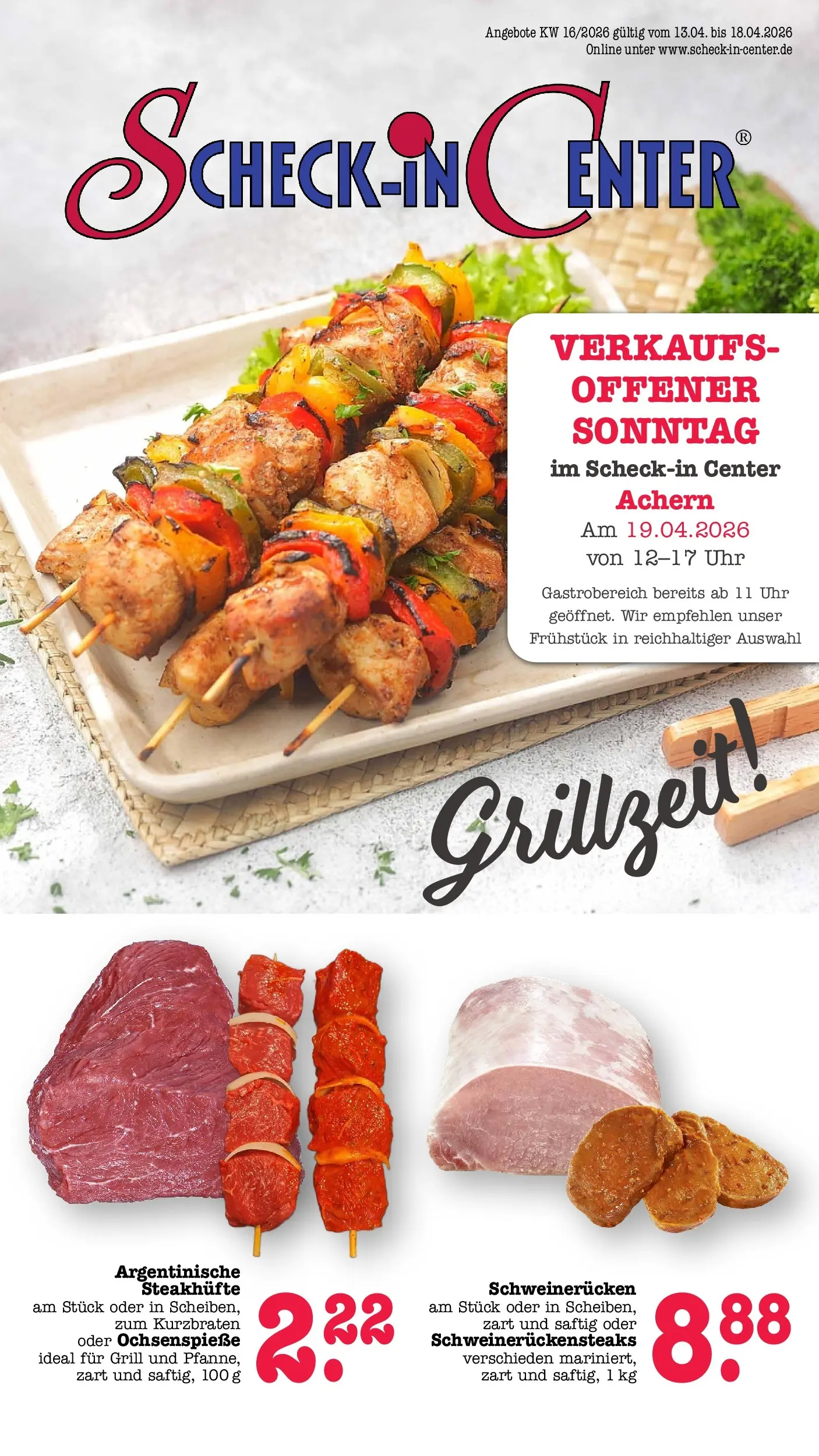 E center Prospekt Kuppenheim-Oberndorf	 (ab 12.04.2026) zum Blättern | Seite: 1 | Produkte: Grill, Schweinerucken, Uhr