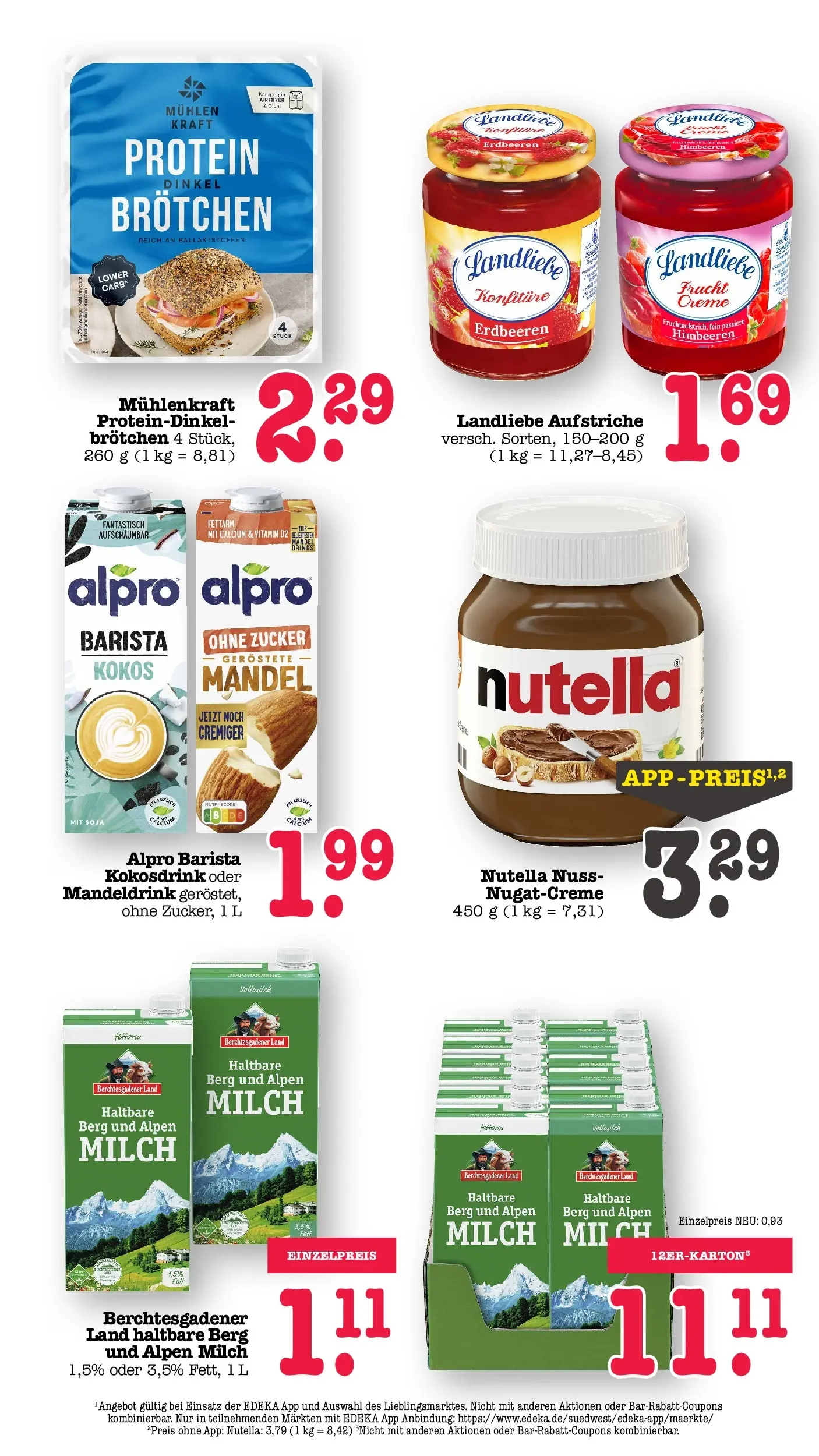 E center Prospekt Kuppenheim-Oberndorf	 (ab 12.04.2026) zum Blättern | Seite: 28 | Produkte: Milch, Creme, Nutella, Alpro