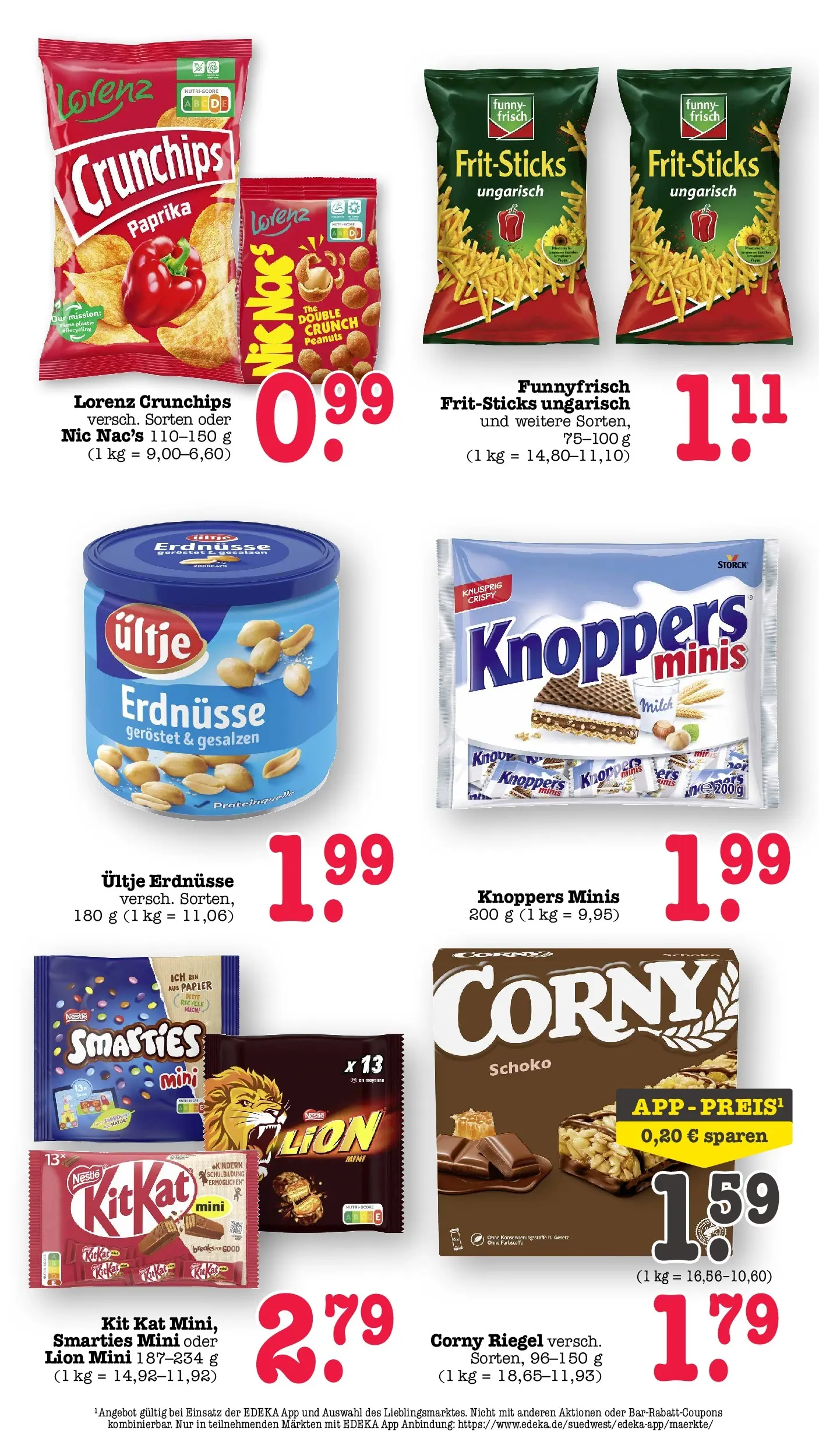 E center Prospekt Kuppenheim-Oberndorf	 (ab 12.04.2026) zum Blättern | Seite: 30 | Produkte: Corny riegel, Milch, Funny frisch, Knoppers