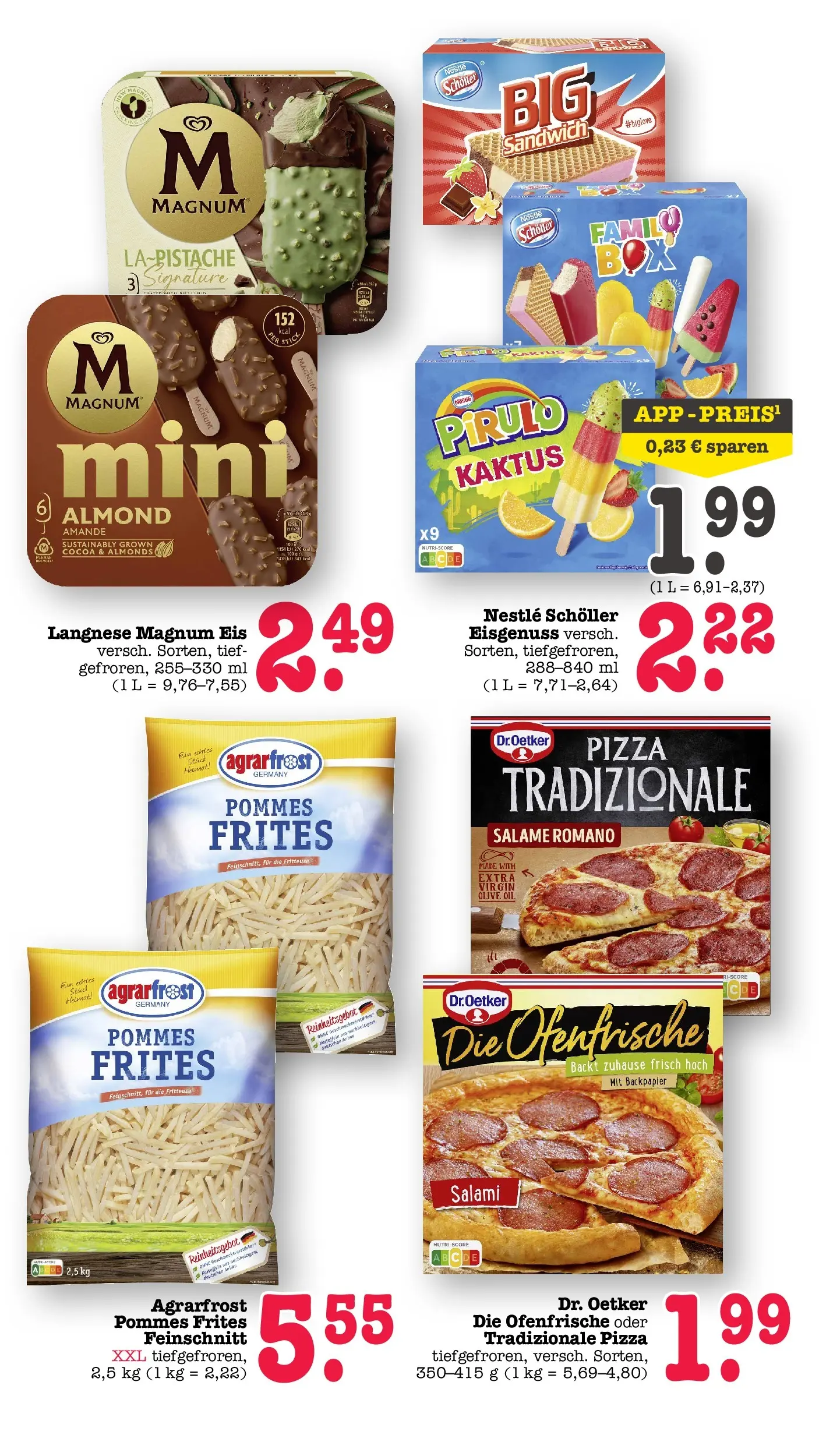 E center Prospekt Kuppenheim-Oberndorf	 (ab 12.04.2026) zum Blättern | Seite: 40 | Produkte: Langnese, Pommes, Pizza, Eis