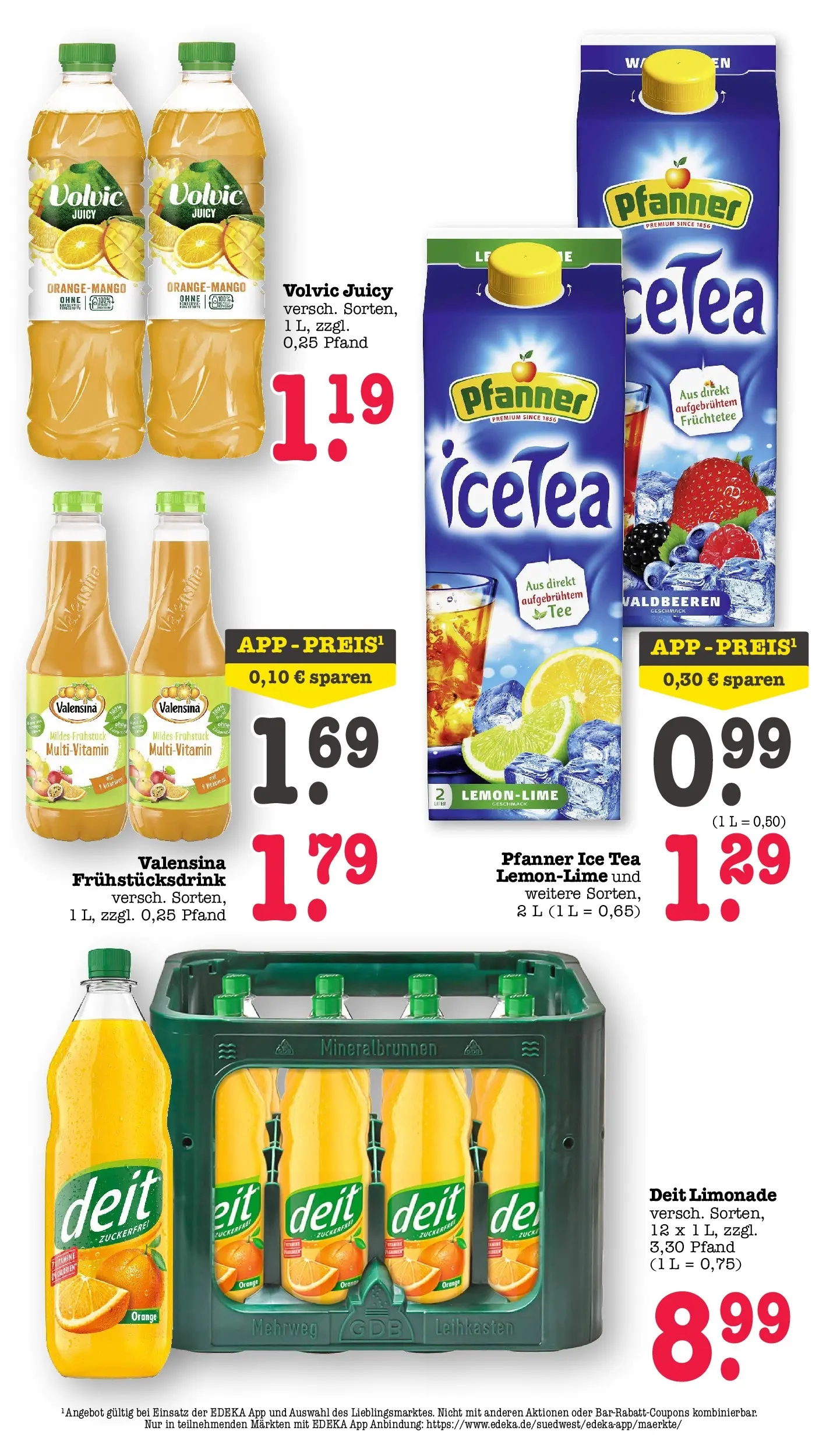 E center Prospekt Kuppenheim-Oberndorf	 (ab 12.04.2026) zum Blättern | Seite: 43 | Produkte: Limonade, Valensina, Volvic