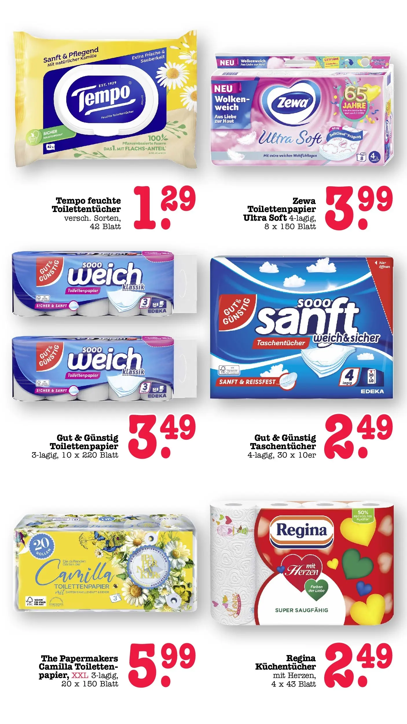 E center Prospekt Kuppenheim-Oberndorf	 (ab 12.04.2026) zum Blättern | Seite: 58 | Produkte: Zewa, Tempo, Toilettenpapier