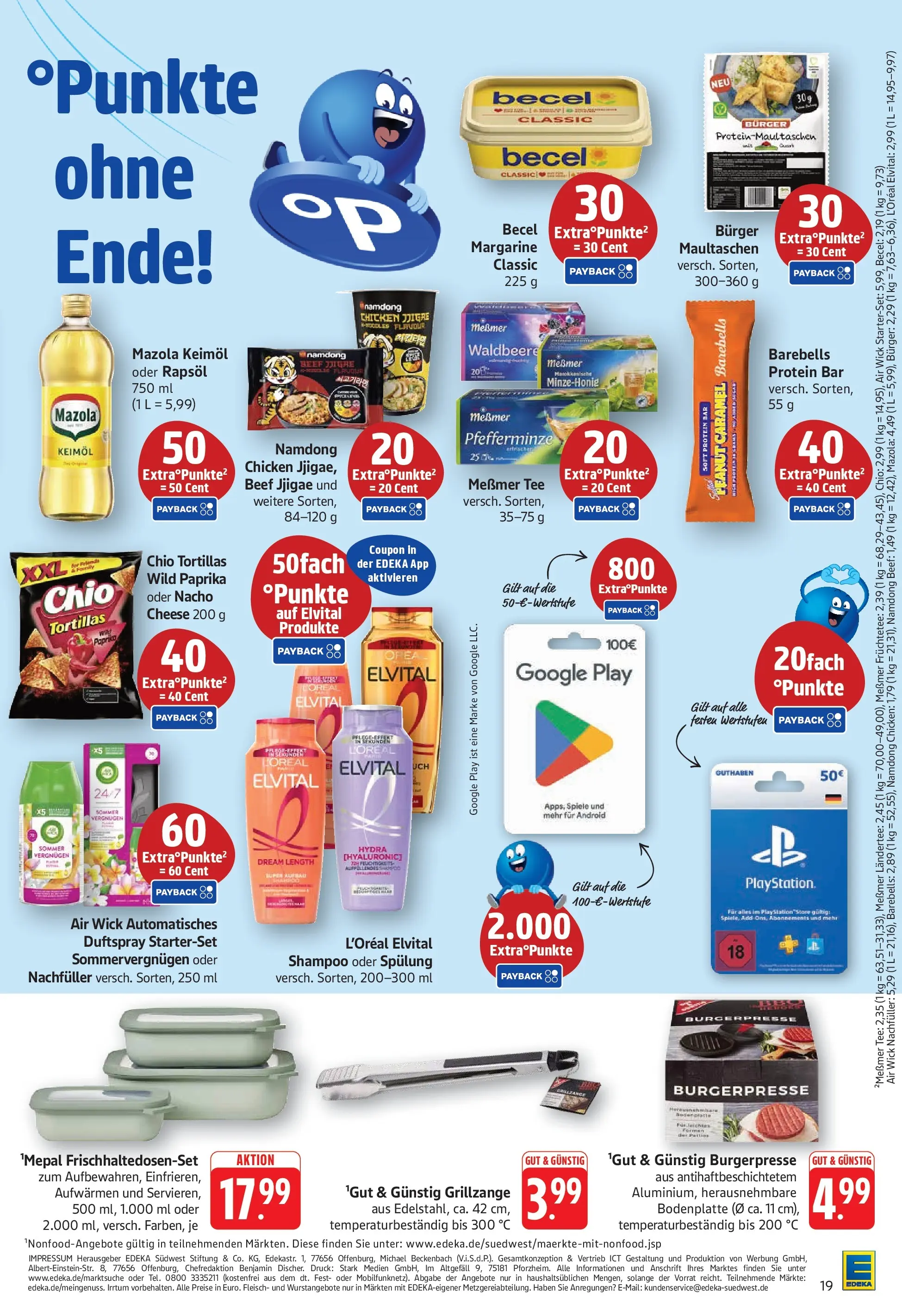 E center Prospekt Göppingen	 (ab 12.04.2026) zum Blättern | Seite: 19 | Produkte: Rapsöl, Becel, Spülung, Tee