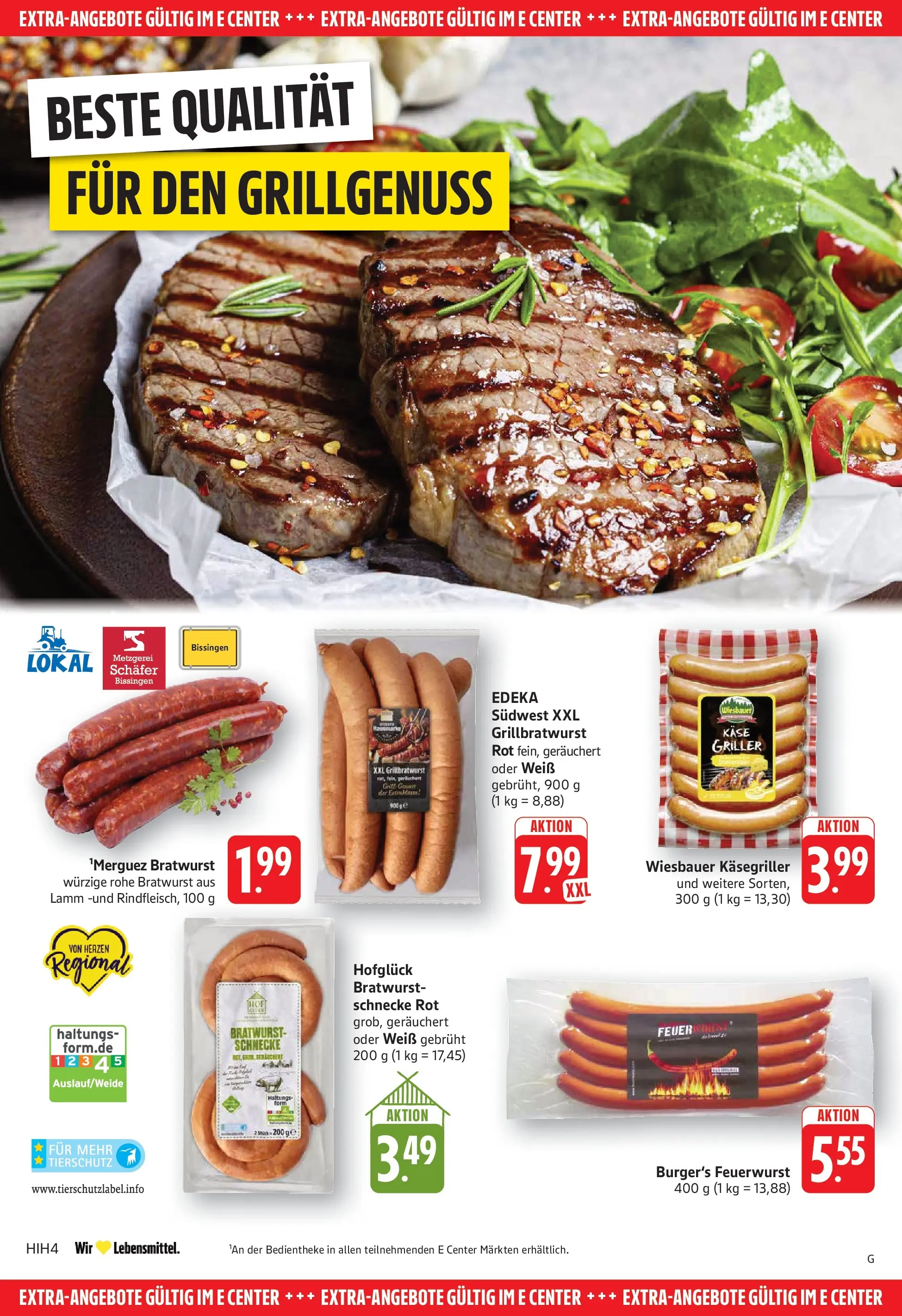 E center Prospekt Göppingen	 (ab 12.04.2026) zum Blättern | Seite: 24 | Produkte: Käse, Bratwurst, Griller