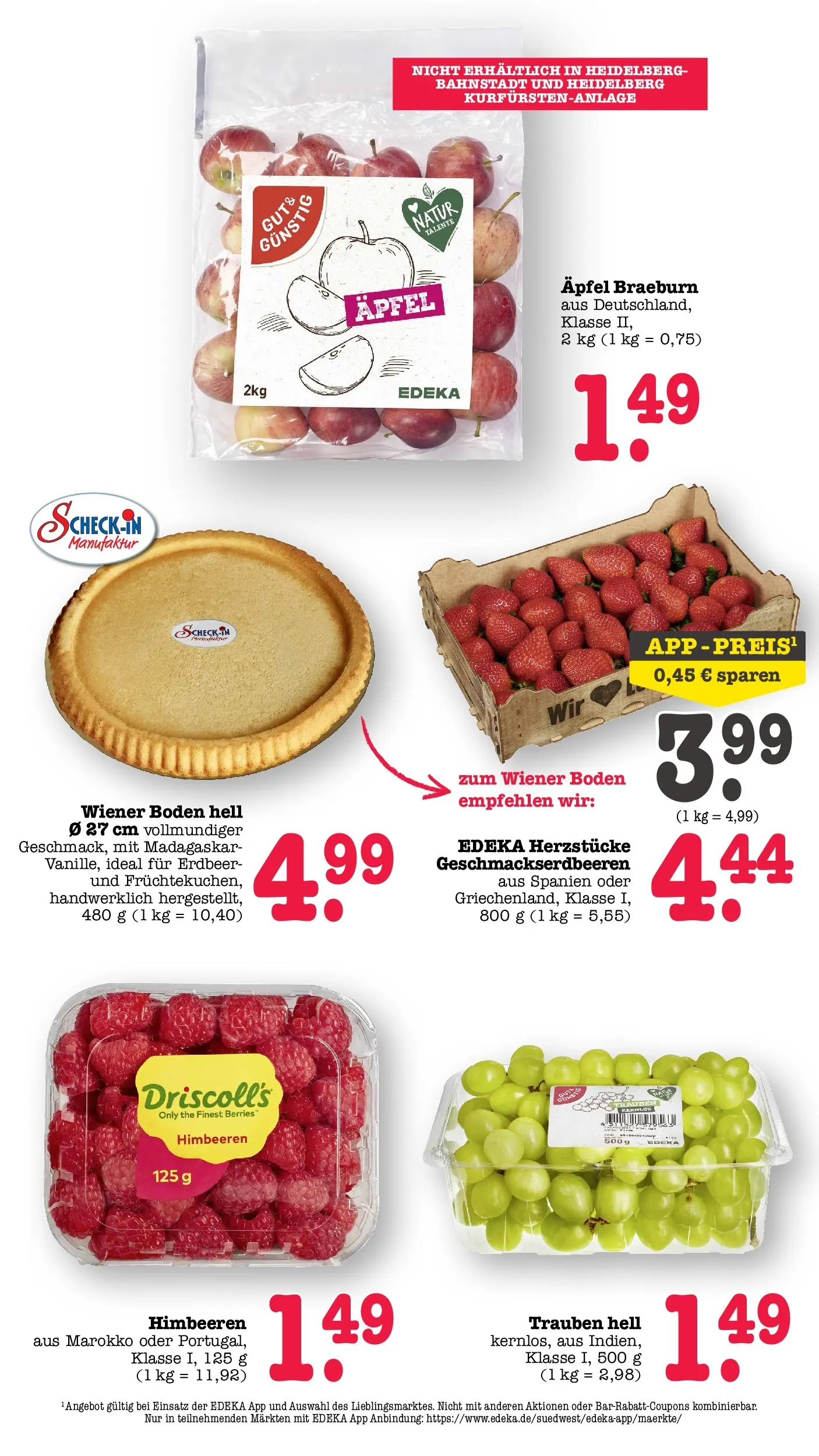 E center Prospekt Mannheim-Wohlgelegen	 (ab 12.04.2026) zum Blättern | Seite: 21 | Produkte: Himbeeren, Trauben, Äpfel