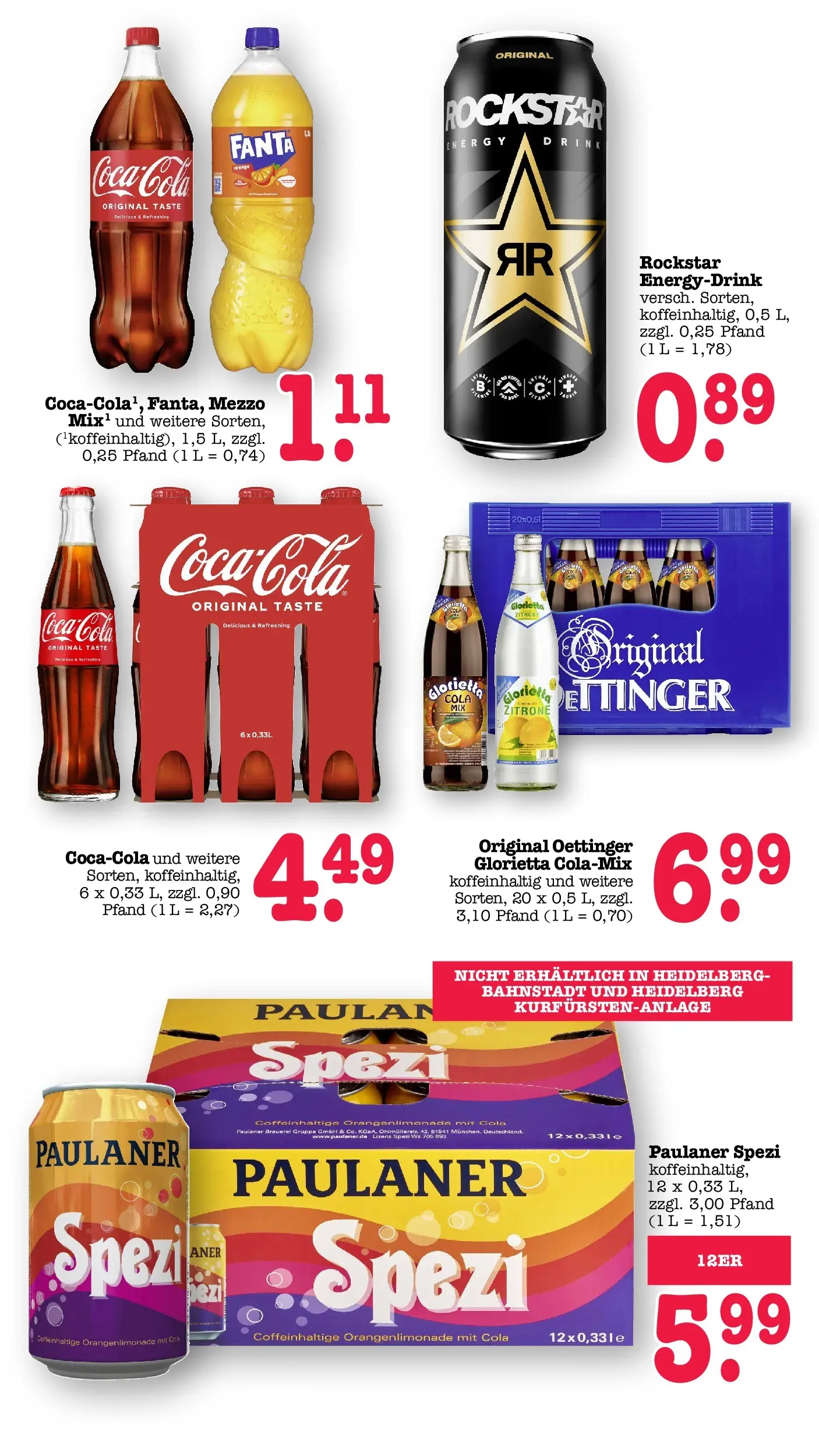 E center Prospekt Mannheim-Wohlgelegen	 (ab 12.04.2026) zum Blättern | Seite: 42 | Produkte: Rockstar energy, Coca cola, Paulaner spezi, Paulaner