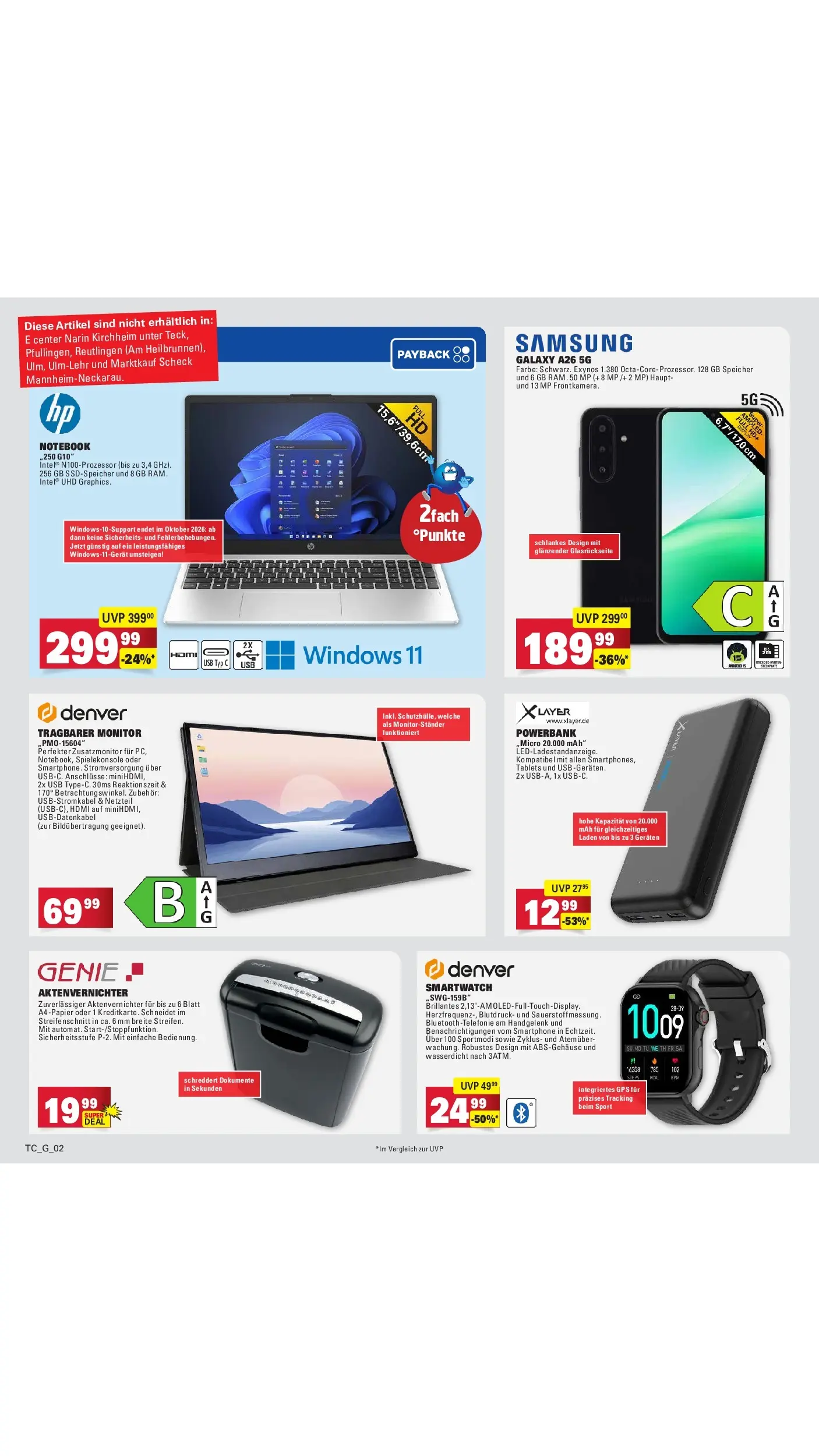 E center Prospekt Mannheim-Wohlgelegen	 (ab 12.04.2026) zum Blättern | Seite: 67 | Produkte: USB, Aktenvernichter, Samsung, Monitor