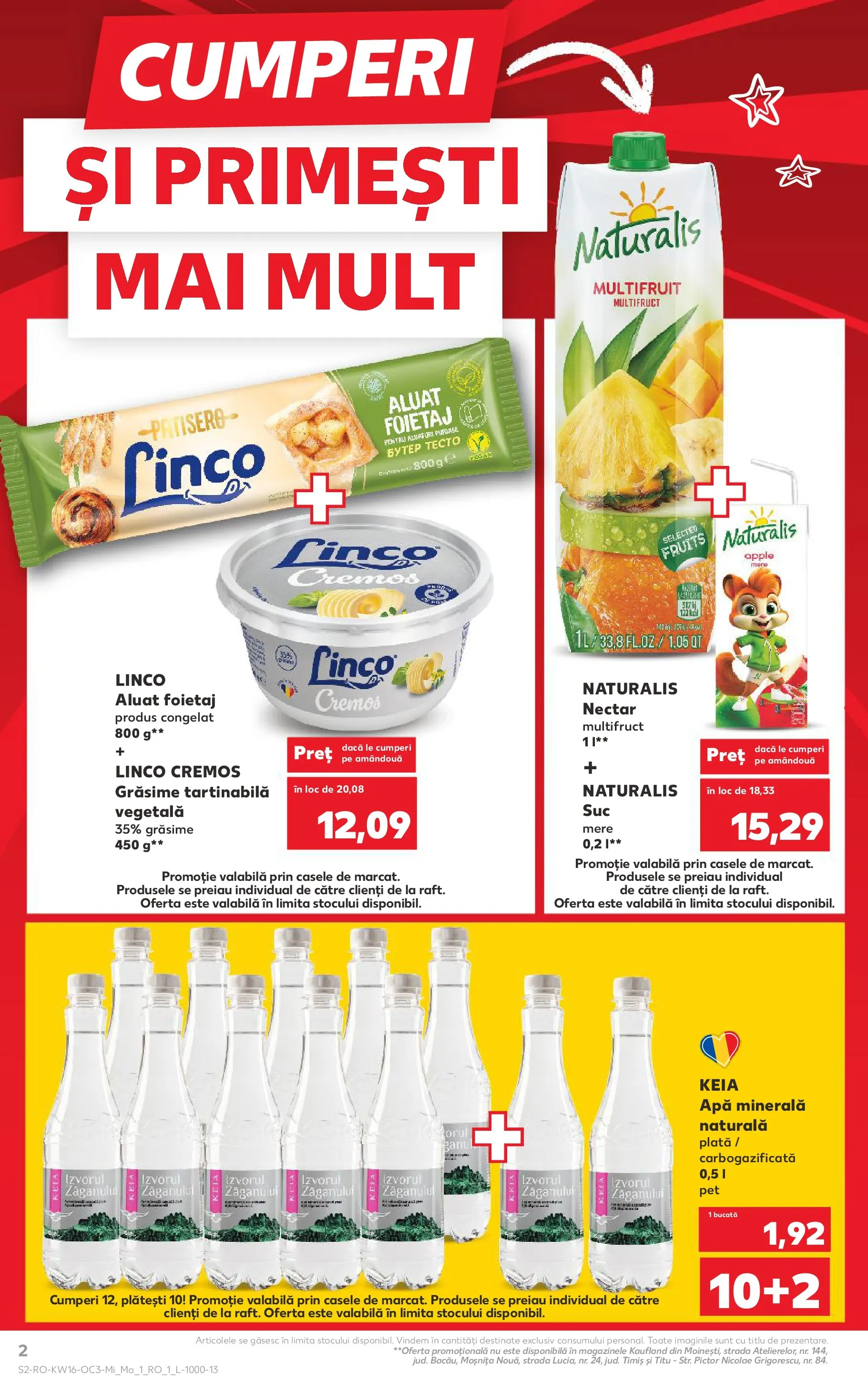 Kaufland Domnesti 14.04.2026 - Revista si Oferta | Pagină: 2 | Produse: Yazı tahtası kalemi, Foietaj, Mere, Apă