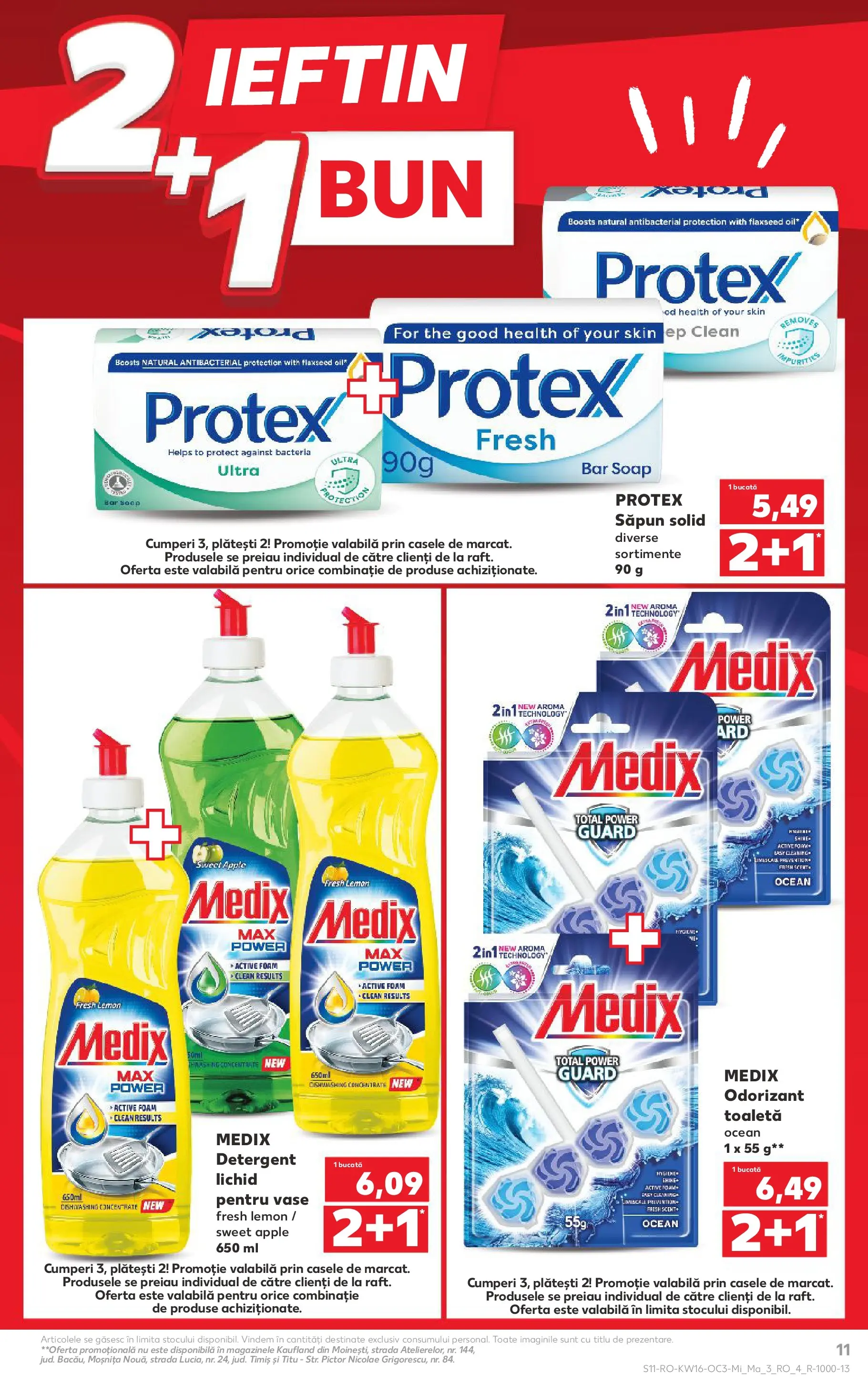Kaufland Domnesti 14.04.2026 - Revista si Oferta | Pagină: 11 | Produse: Săpun solid, Apple, Detergent, Odorizant toaletă