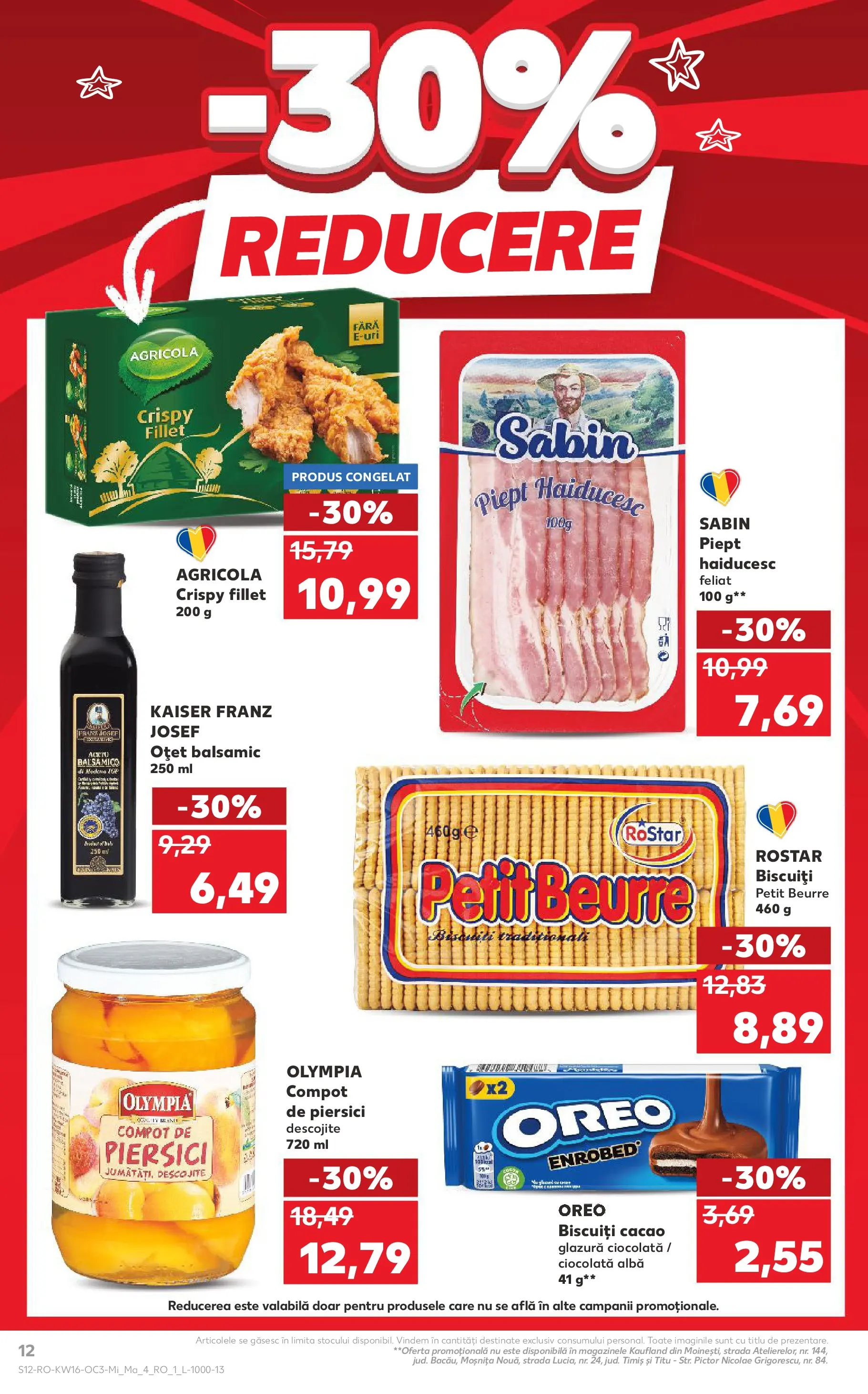 Kaufland Domnesti 14.04.2026 - Revista si Oferta | Pagină: 12 | Produse: Oțet, Compot, Cacao, Biscuiți