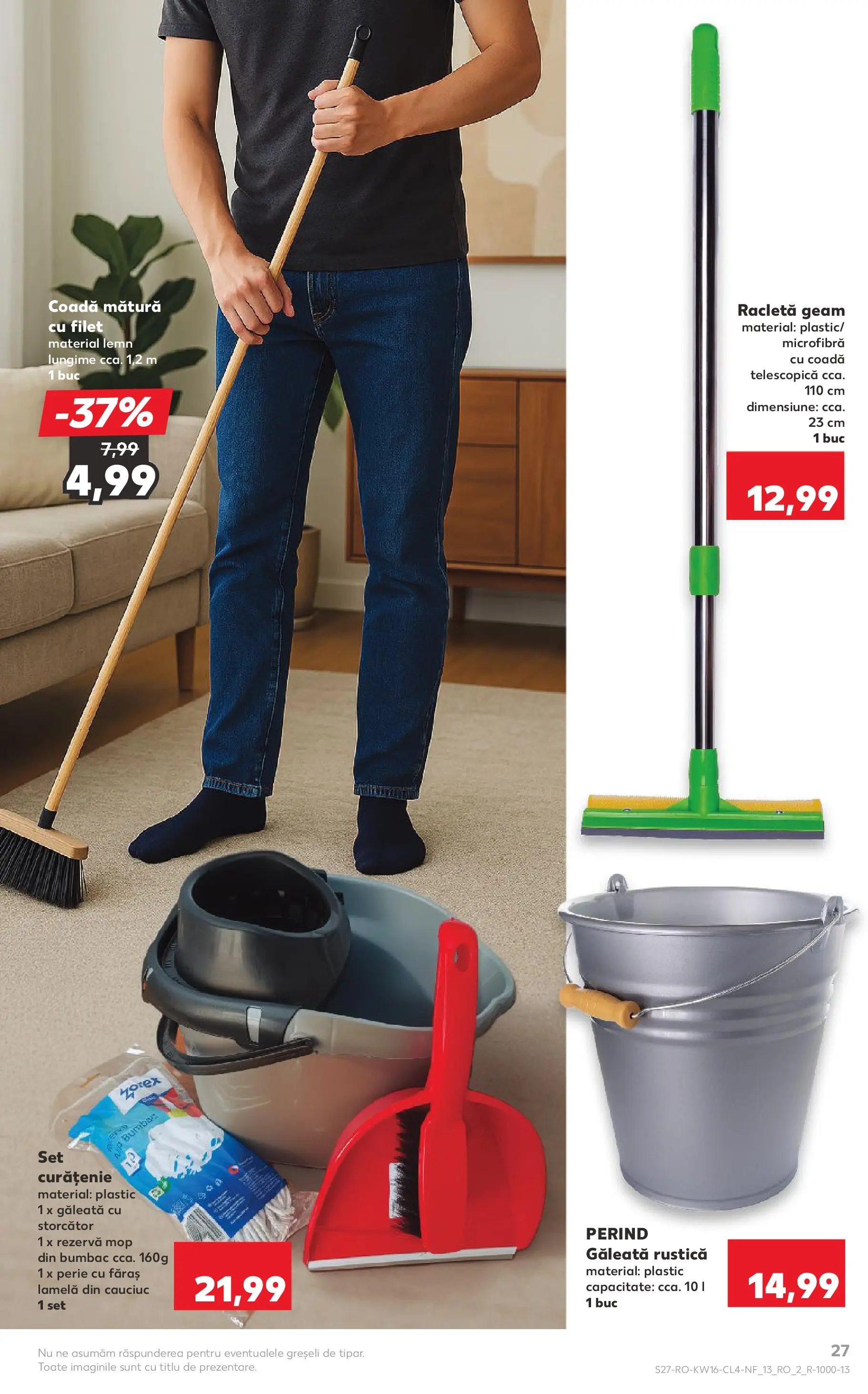 Kaufland Viseu de Sus 14.04.2026 - Revista si Oferta | Pagină: 27 | Produse: Storcător, Mop, Mătură, Perie