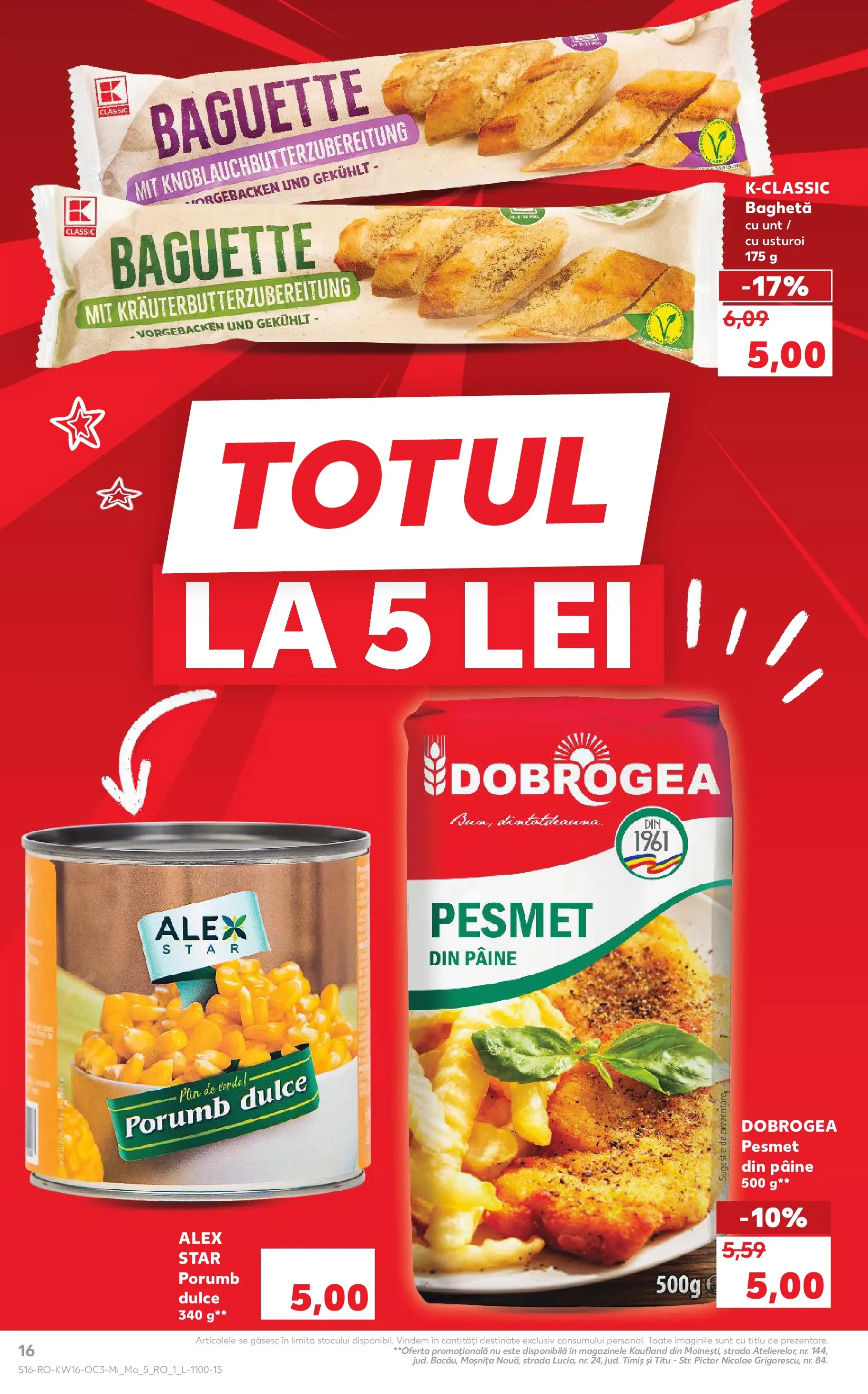 Kaufland Comarnic 15.04.2026 - Revista si Oferta | Pagină: 16 | Produse: Unt, Pâine, Porumb, Usturoi
