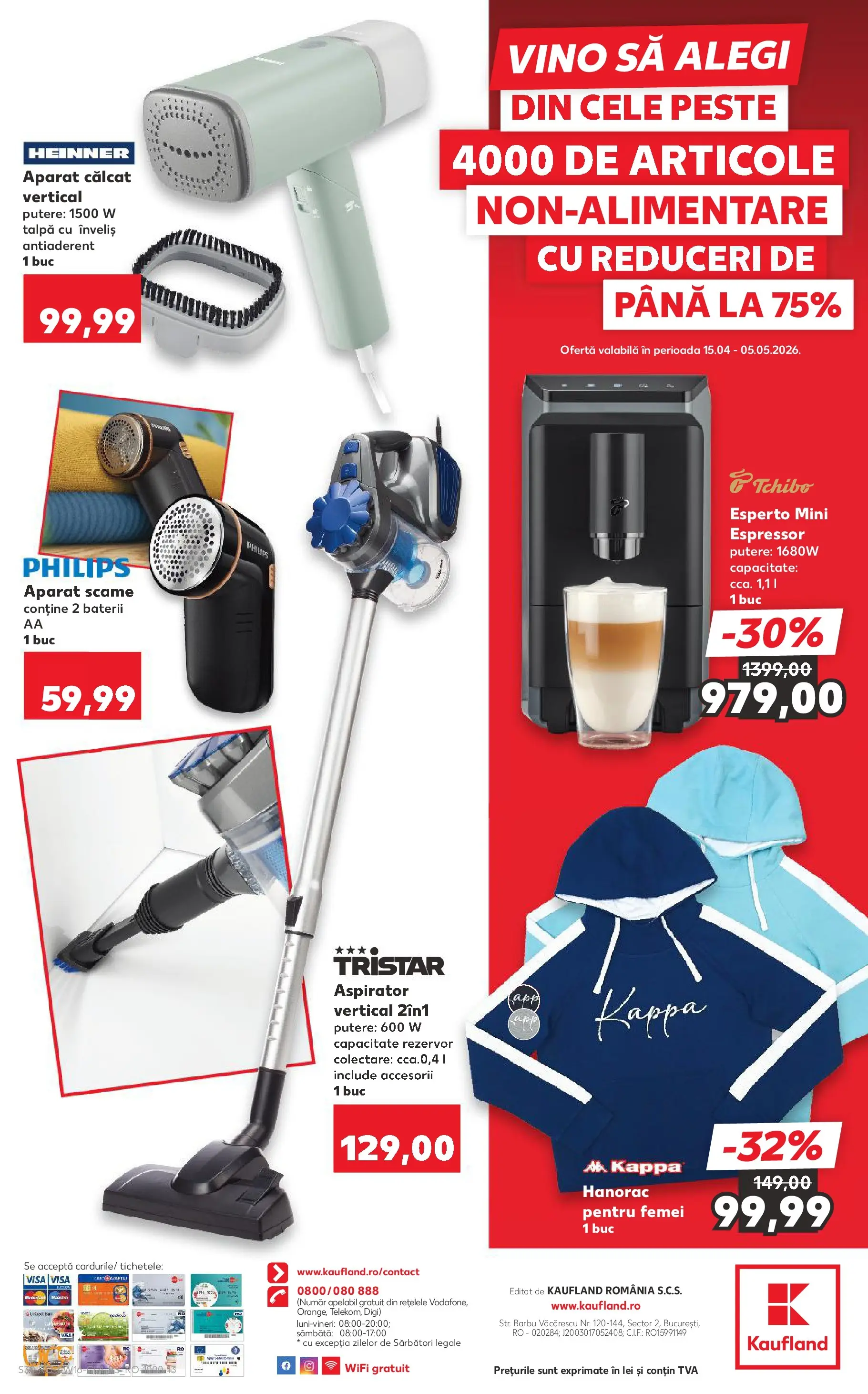 Kaufland Viseu de Sus 14.04.2026 - Revista si Oferta | Pagină: 30 | Produse: Espressor, Enginar, Baterii, Pește