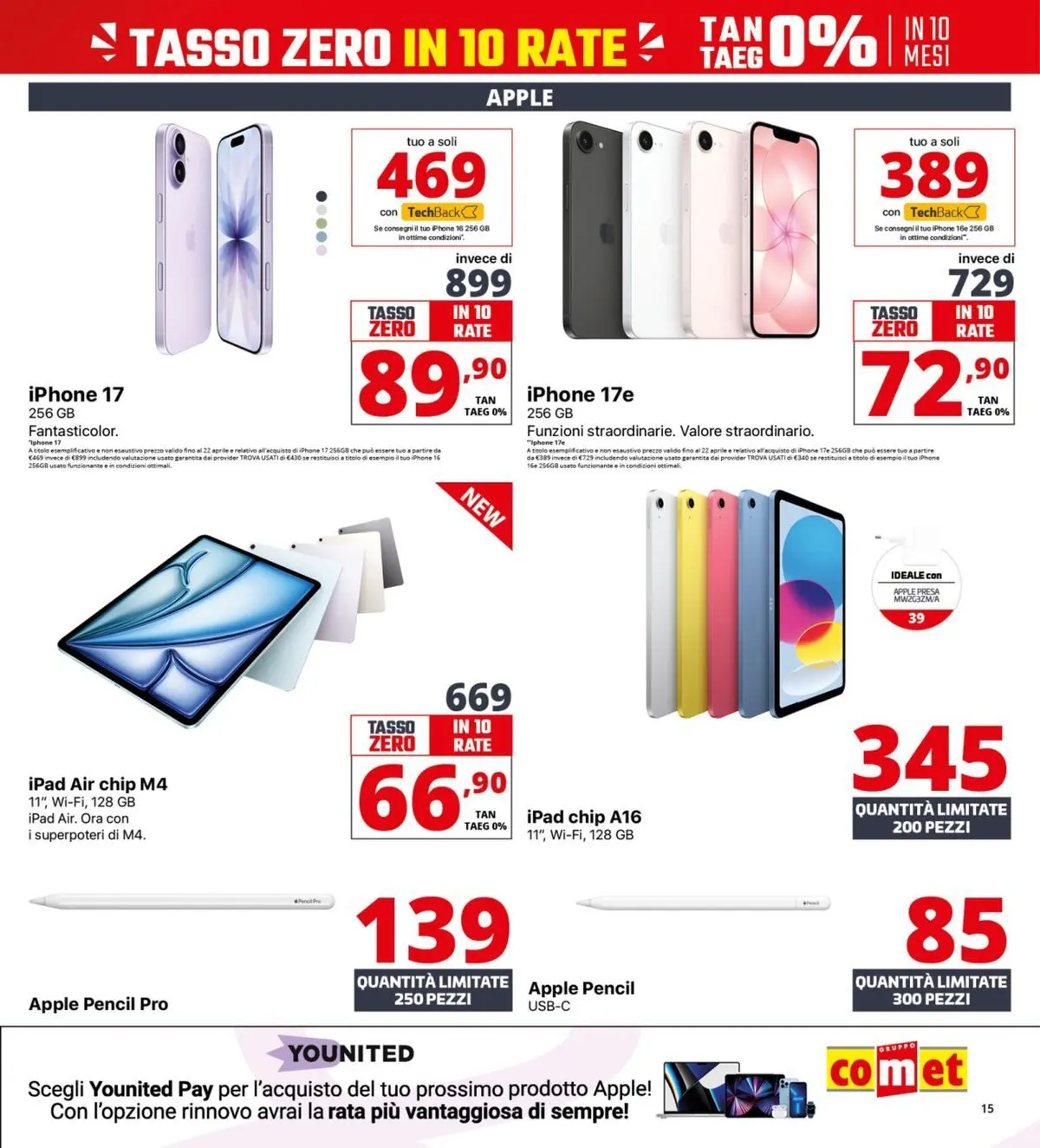 Nuovo Comet - Il bonus che abbassa i prezzi dal 10/04/2026 > offerte anteprima 🛍️ | Pagina: 15 | Prodotti: Iphone, Ipad, Presa