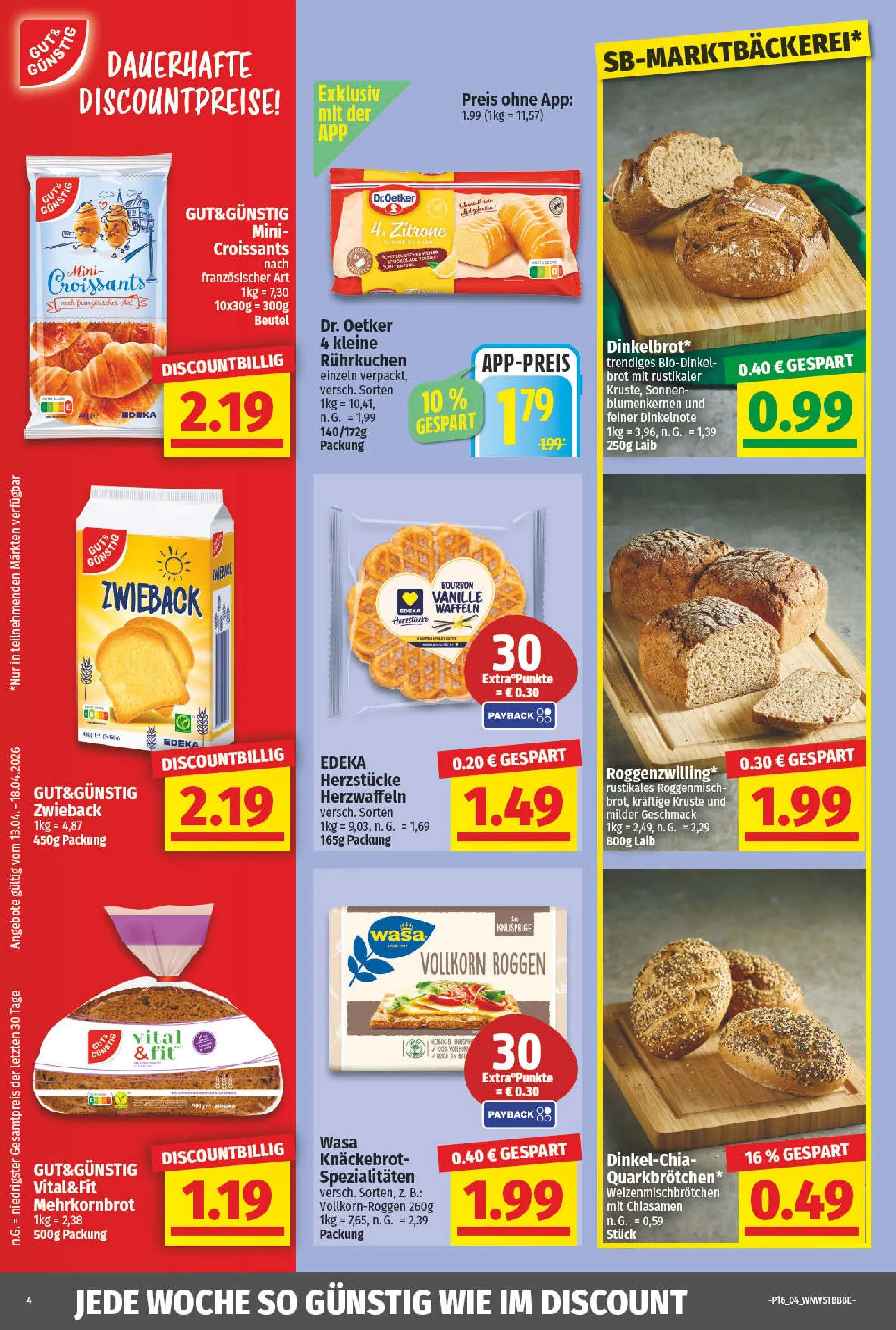 Angebote - nah & gut: Wochenangebote (ab 12.04.2026) zum Blättern | Seite: 4 | Produkte: Waffeln, Zitrone, Brot, Bourbon
