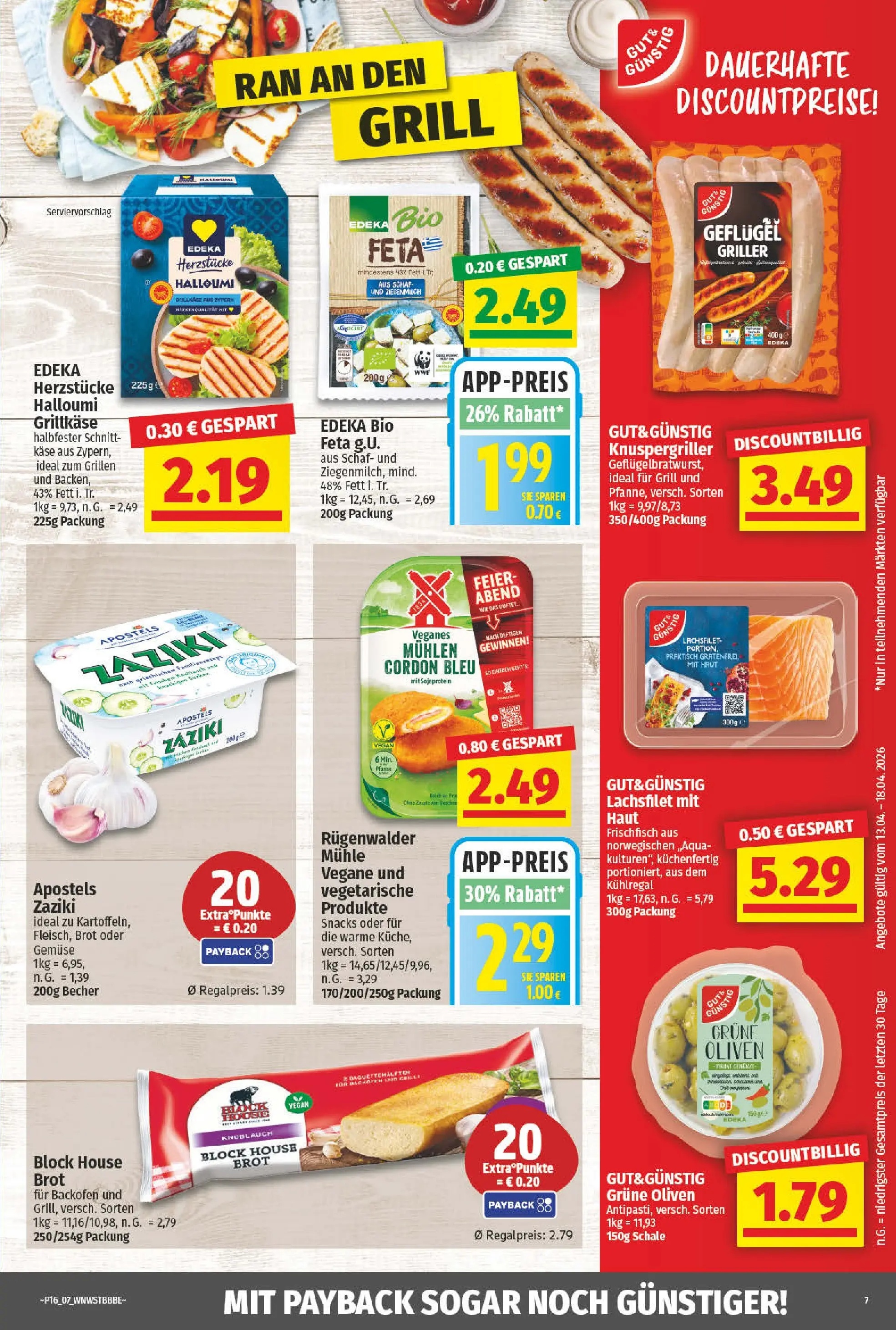 Angebote - nah & gut: Wochenangebote (ab 12.04.2026) zum Blättern | Seite: 7 | Produkte: Grill, Feta, Käse, Backofen