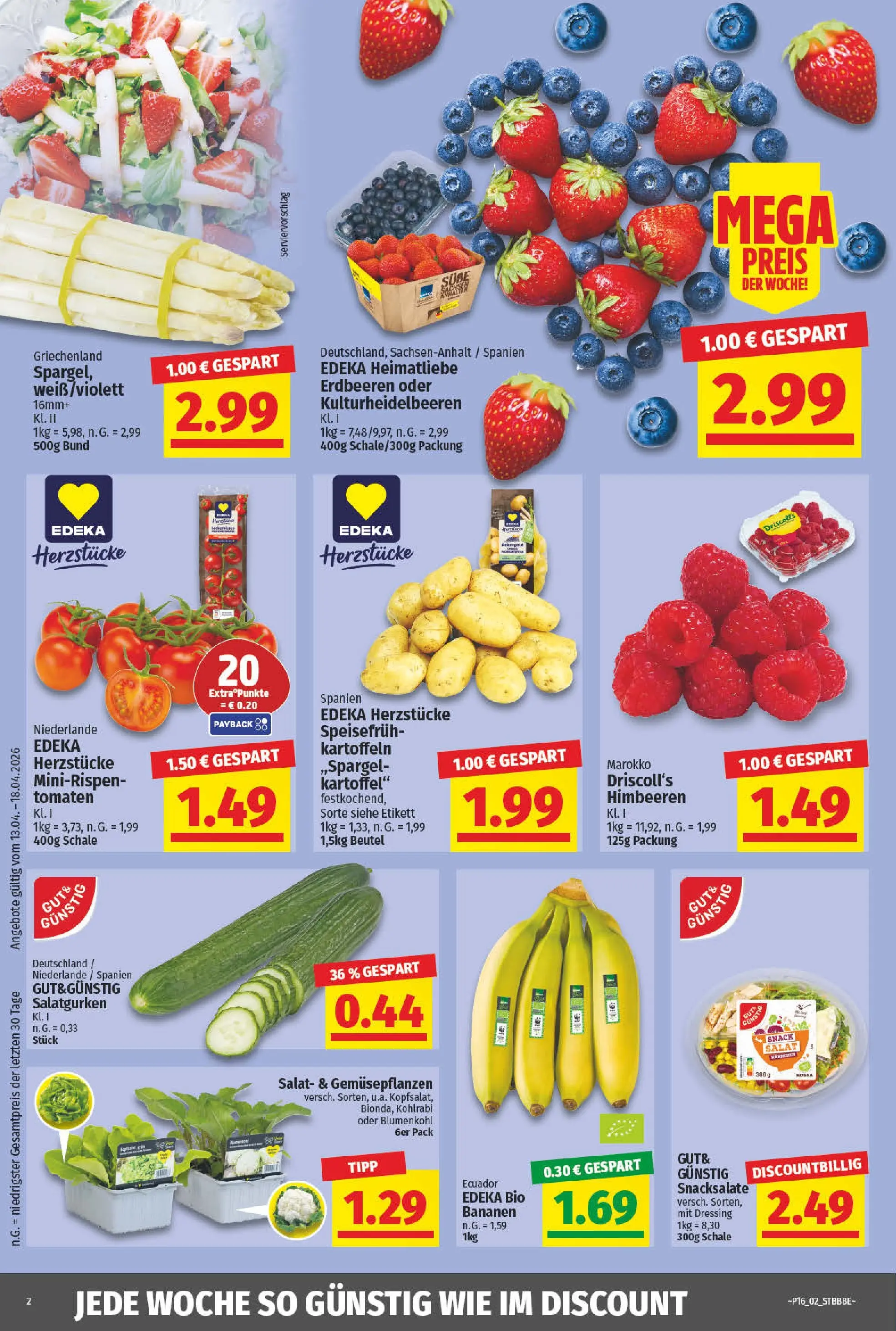 Angebote - Wochenangebote (ab 12.04.2026) zum Blättern | Seite: 2 | Produkte: Dressing, Bananen, Kartoffeln, Salat