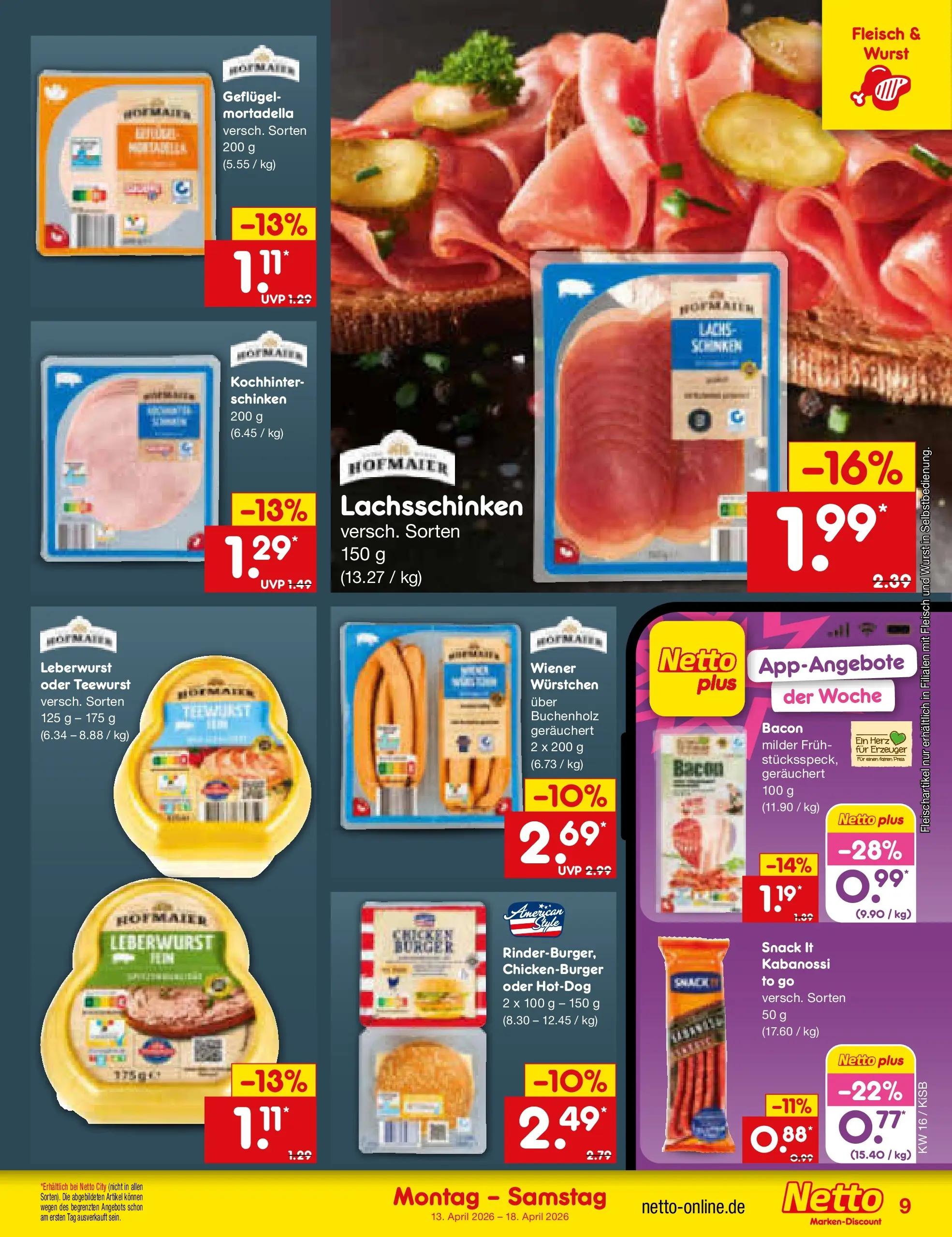 Netto Marken-Discount Prospekt Oberhaid (ab 13.04.2026) » Angebote | Seite: 11 | Produkte: Lachs, Wurst, Schinken, Fleisch Netto Marken-Discount Prospekt Oberhaid (ab 13.04.2026) » Angebote | Seite: 11 | Produkte: Lachs, Wurst, Schinken, Fleisch