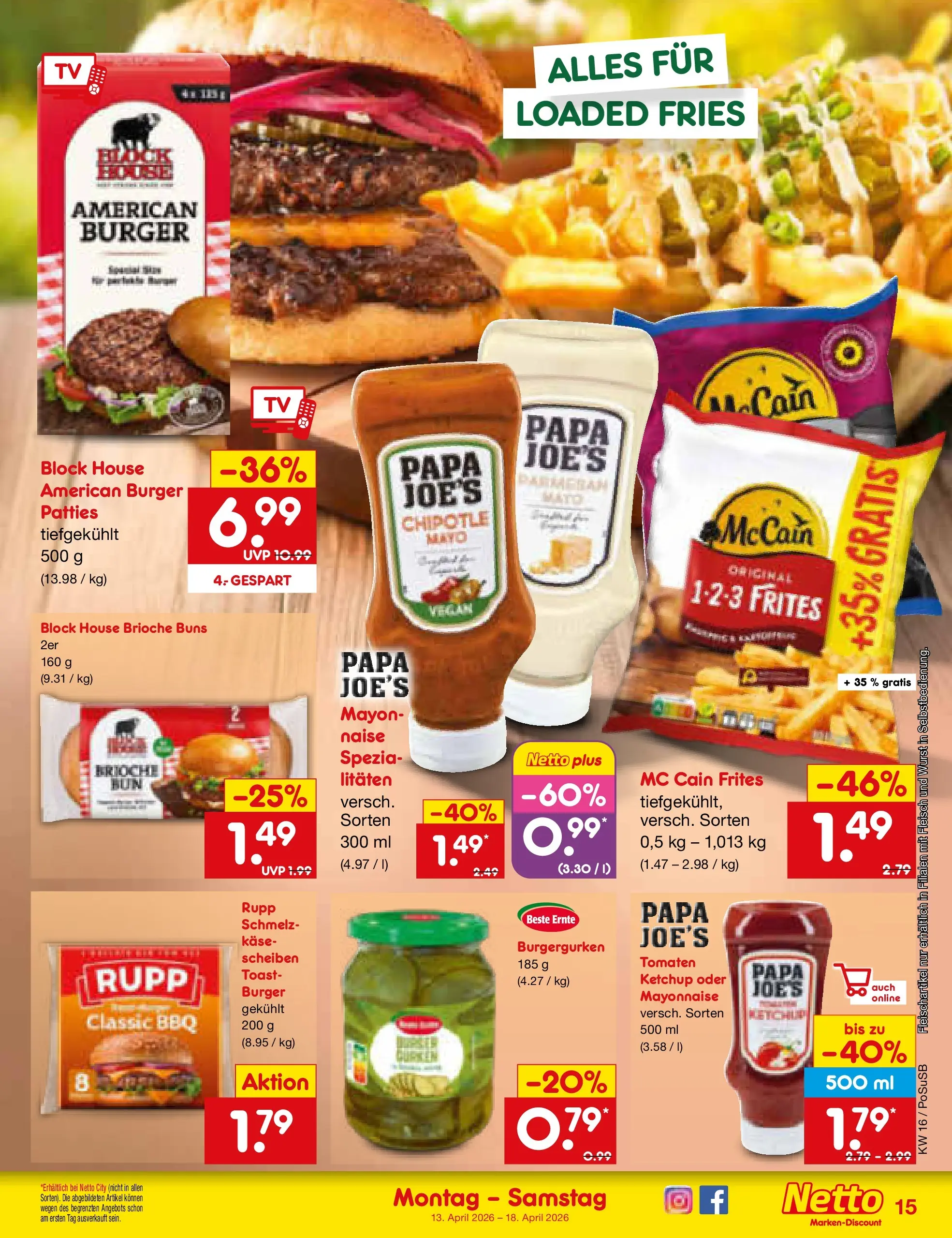 Netto Marken-Discount Prospekt Regensburg	 (ab 13.04.2026) » Angebote | Seite: 17 | Produkte: Toast, Tomaten, Mayonnaise, Wurst
