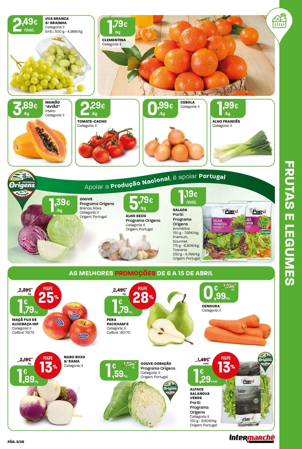 Ofertas - Isto é que são preços BAIXOS! » de 10/04/2026 - 15/04/2026 | Página: 5 | Produtos: Cebola, Maça, Salada, Mamão