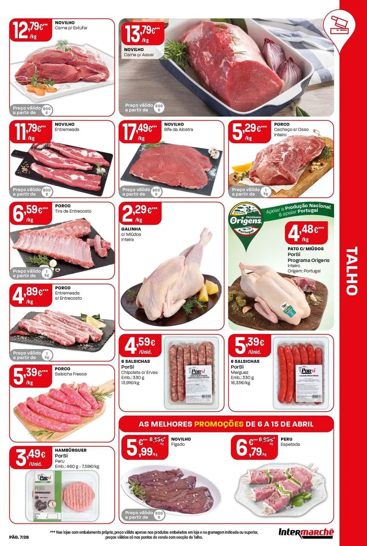 Ofertas - Isto é que são preços BAIXOS! » de 10/04/2026 - 15/04/2026 | Página: 7 | Produtos: Peru, Hambúrguer, Salsicha, Carne
