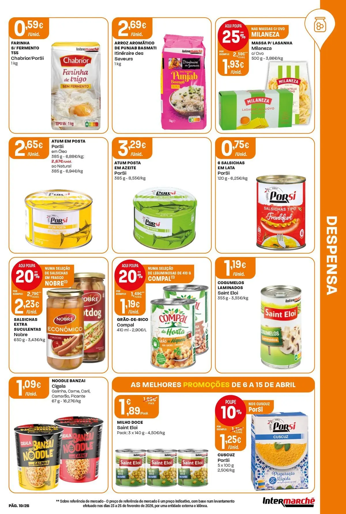 Ofertas - Isto é que são preços BAIXOS! » de 10/04/2026 - 15/04/2026 | Página: 19 | Produtos: Atum, Milaneza, Lasanha, Cogumelos