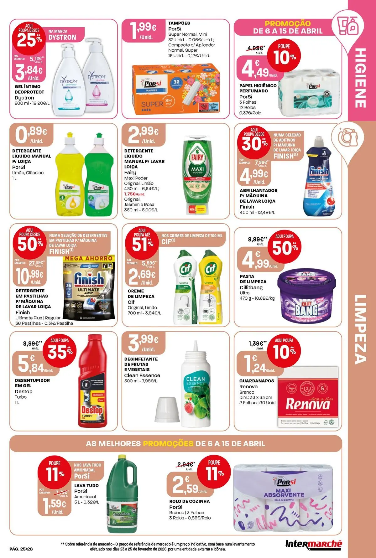 Ofertas - Isto é que são preços BAIXOS! » de 10/04/2026 - 15/04/2026 | Página: 25 | Produtos: Papel higiénico, Guardanapos, Base, Detergente