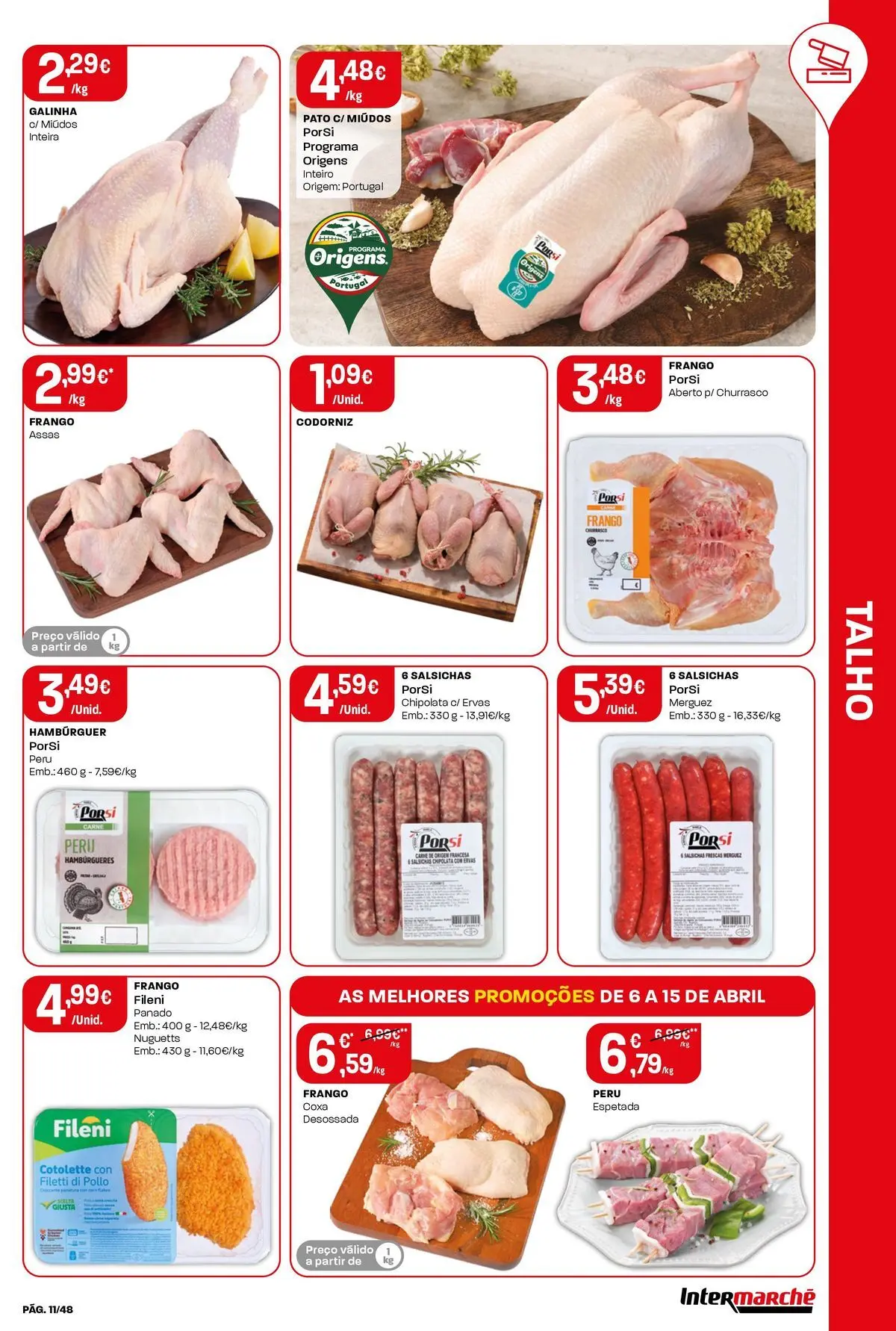 Ofertas - Isto é que são preços BAIXOS » de 10/04/2026 - 15/04/2026 | Página: 11 | Produtos: Frango, Peru, Hambúrguer, Carne