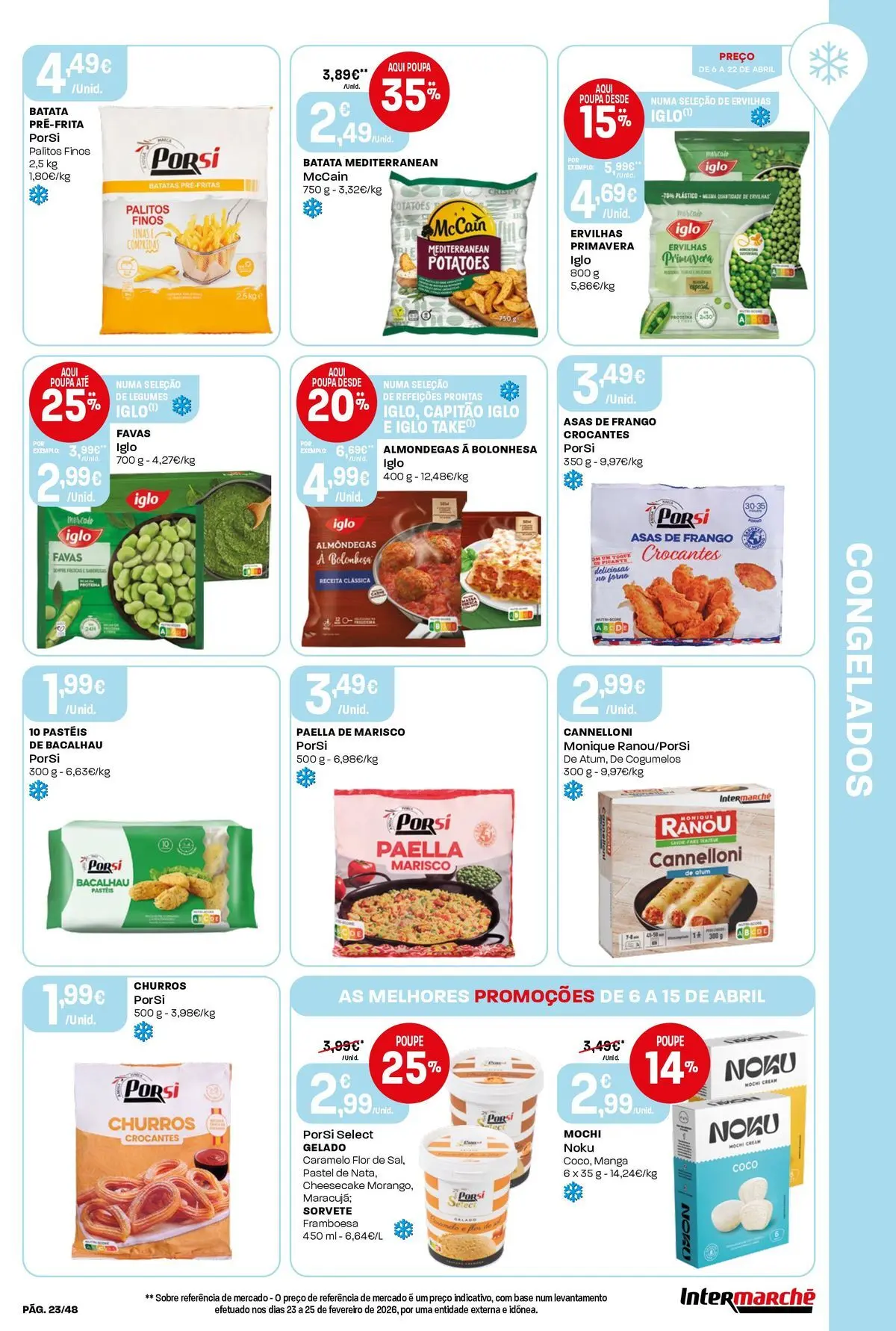 Ofertas - Isto é que são preços BAIXOS » de 10/04/2026 - 15/04/2026 | Página: 23 | Produtos: Bacalhau, Frango, Capitão iglo, Gelado