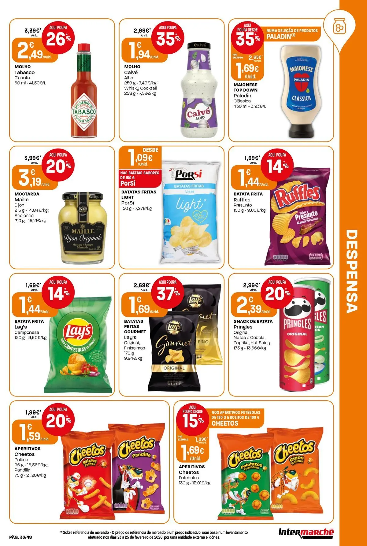 Ofertas - Isto é que são preços BAIXOS » de 10/04/2026 - 15/04/2026 | Página: 33 | Produtos: Whisky, Maionese, Batatas fritas, Natas