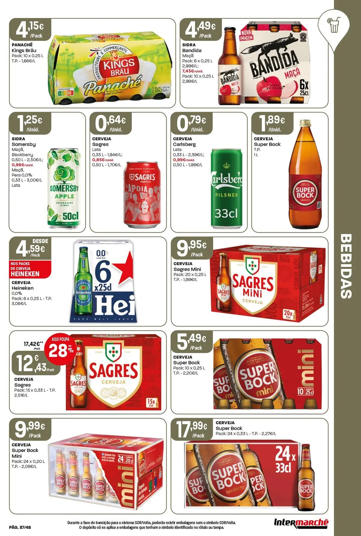 Ofertas - Isto é que são preços BAIXOS » de 10/04/2026 - 15/04/2026 | Página: 37 | Produtos: Super bock, Maça, Cerveja, Somersby