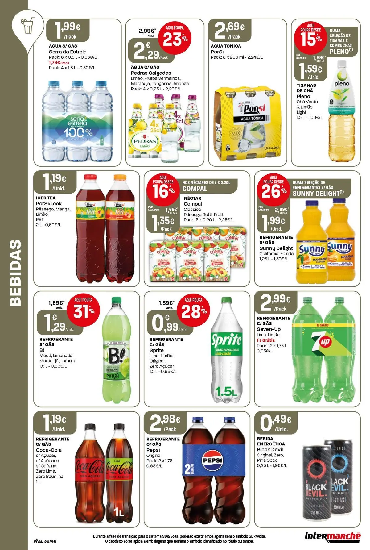 Ofertas - Isto é que são preços BAIXOS » de 10/04/2026 - 15/04/2026 | Página: 38 | Produtos: Agua, Maça, Chá, Bebida