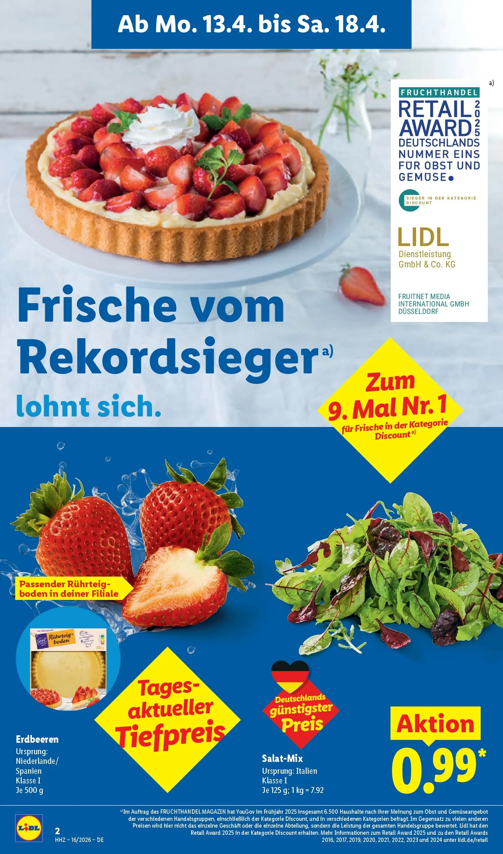 Lidl Prospekt Braunschweig (ab 13.04.2026) » Angebote online | Seite: 4 | Produkte: Gemüse, Obst, Erdbeeren Lidl Prospekt Braunschweig (ab 13.04.2026) zum Blättern » Angebote | Seite: 4 | Produkte: Gemüse, Obst, Erdbeeren