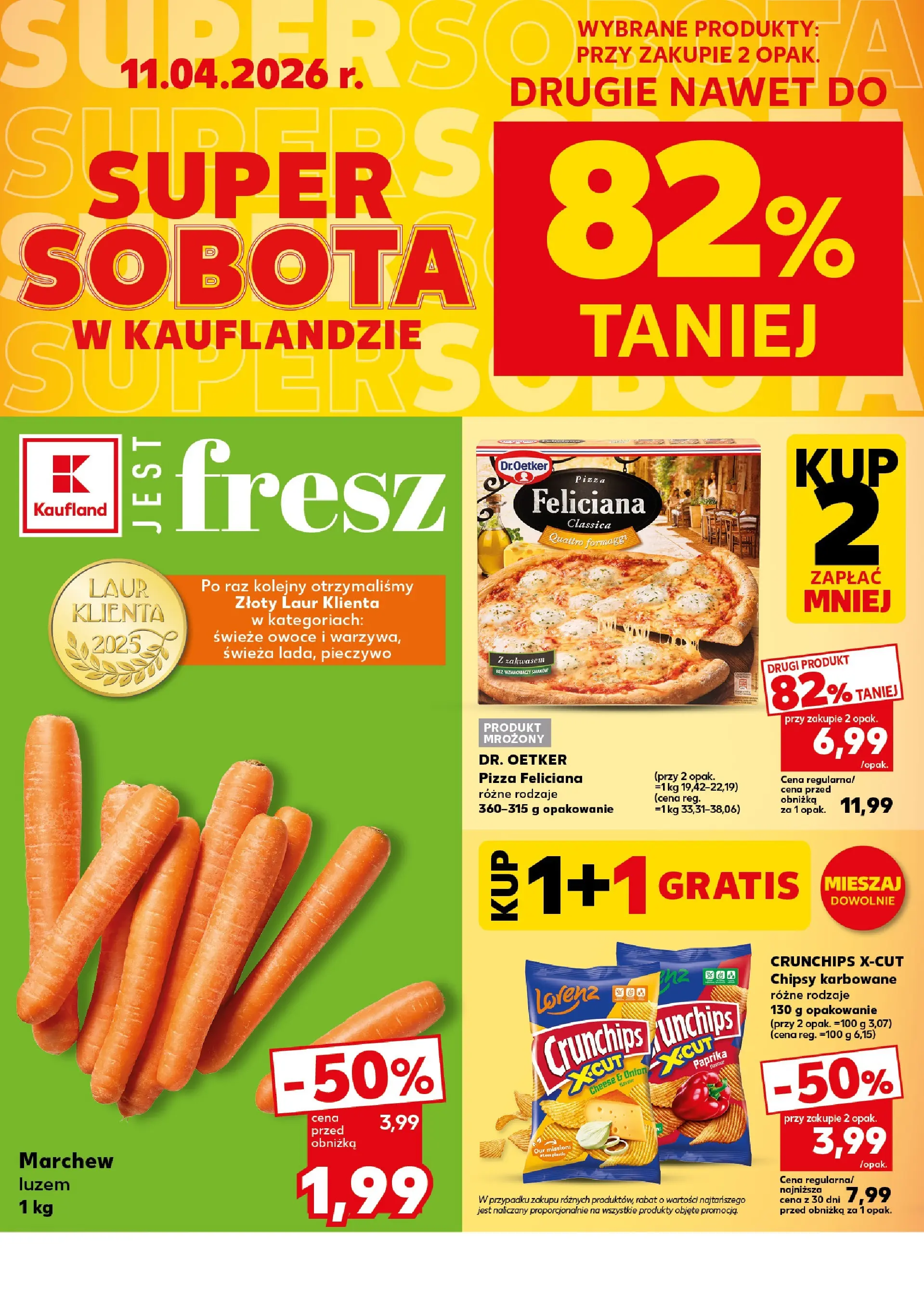 Kaufland gazetka - Super Sobota od 11.04.2026 - od jutra PDF | Strona: 2 | Produkty: Pieczywo, Chipsy, Pizza, Owoce
