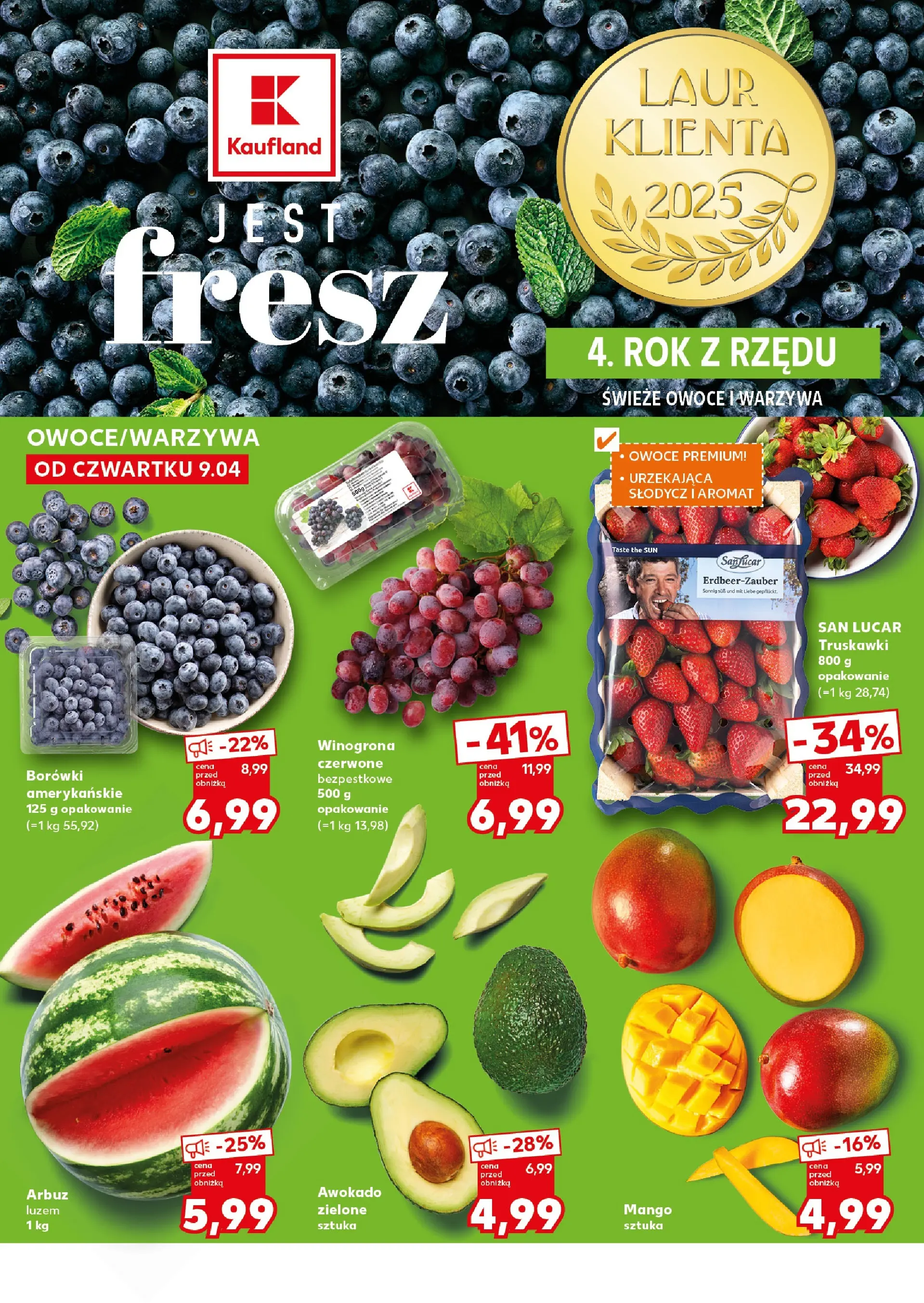 Kaufland gazetka - Super Sobota od 11.04.2026 - od jutra PDF | Strona: 6 | Produkty: Mango, Arbuz, Winogrona, Warzywa