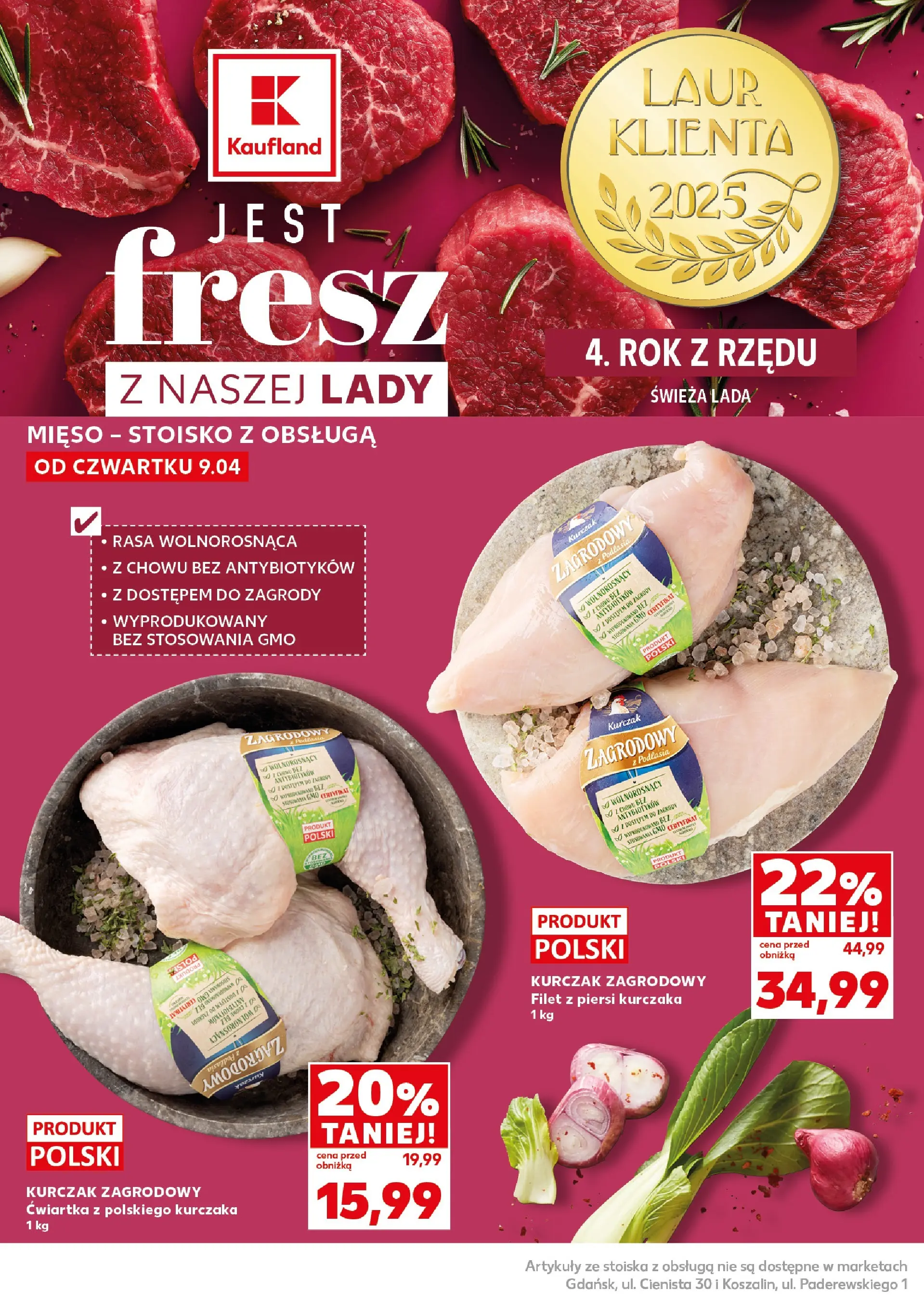 Kaufland gazetka - Super Sobota od 11.04.2026 - od jutra PDF | Strona: 10 | Produkty: Piersi, Mięso, Kurczak zagrodowy, Filet z piersi kurczaka