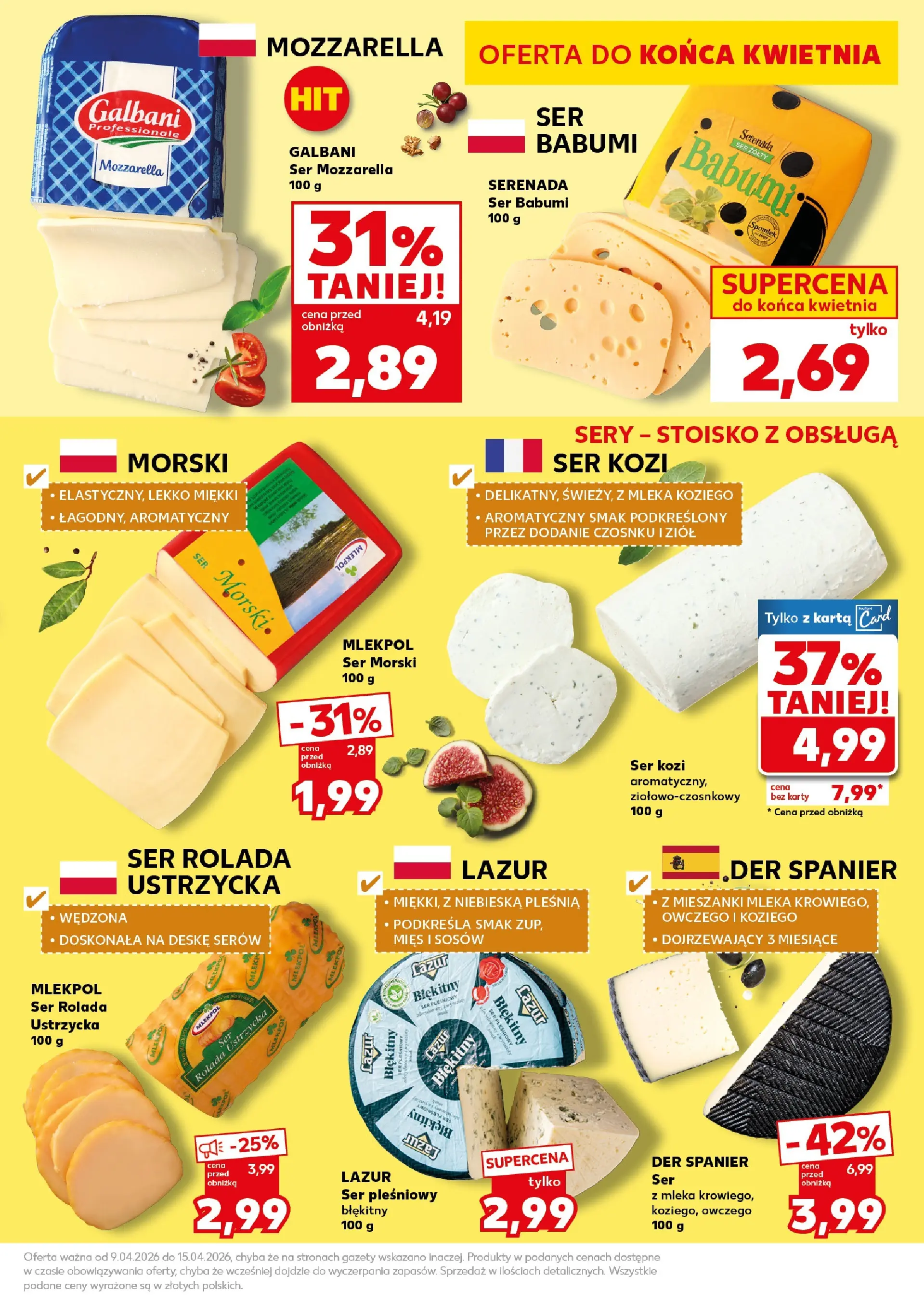 Kaufland gazetka - Super Sobota od 11.04.2026 - od jutra PDF | Strona: 15 | Produkty: Karta, Ser kozi, Mleka, Ser
