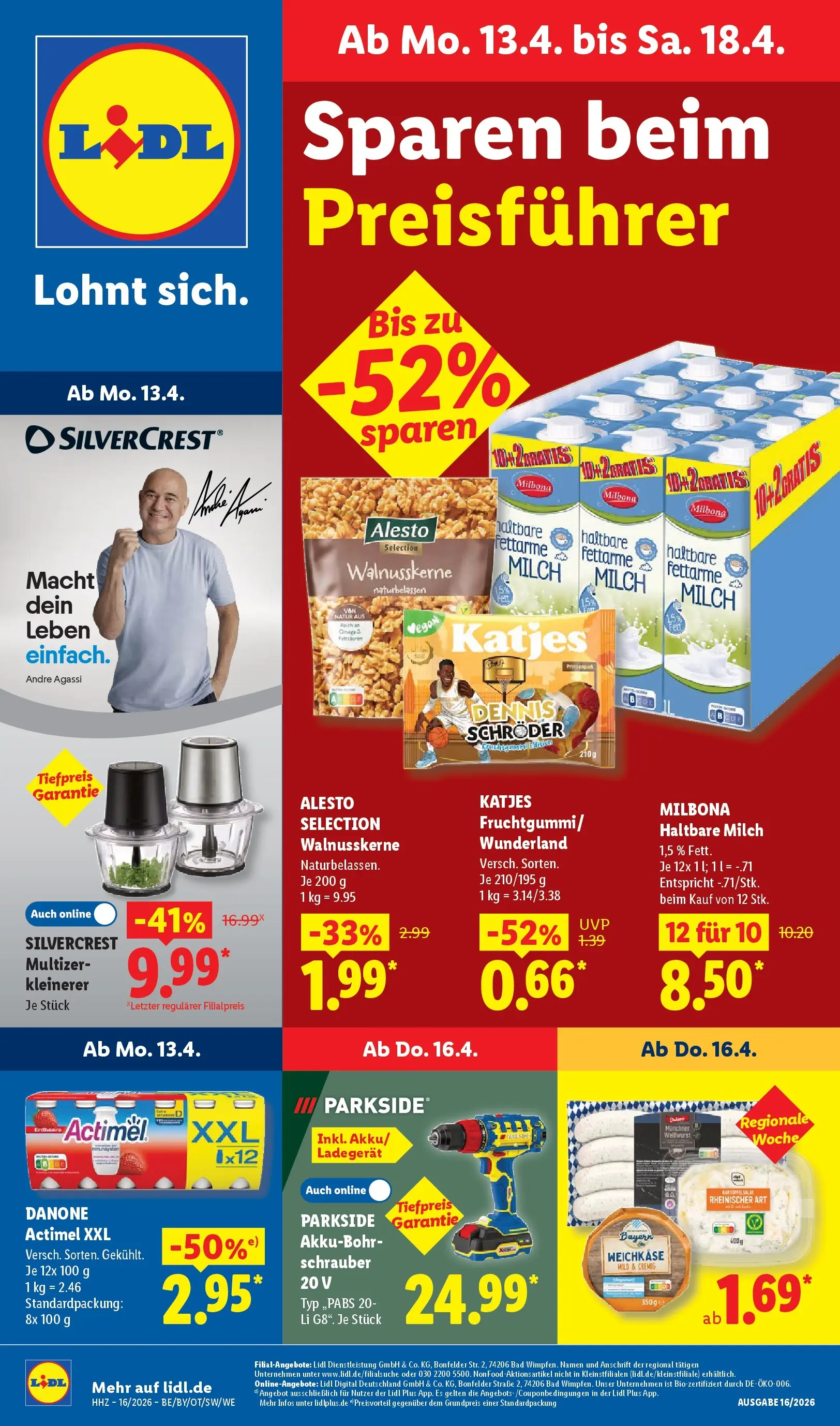 Lidl Prospekt Hof-innenstadt (ab 12.04.2026) » Angebote online | Seite: 1 | Produkte: Actimel, Bad, Katjes, Ladegerät Lidl Prospekt Hof-innenstadt (ab 12.04.2026) zum Blättern » Angebote | Seite: 1 | Produkte: Actimel, Bad, Katjes, Ladegerät