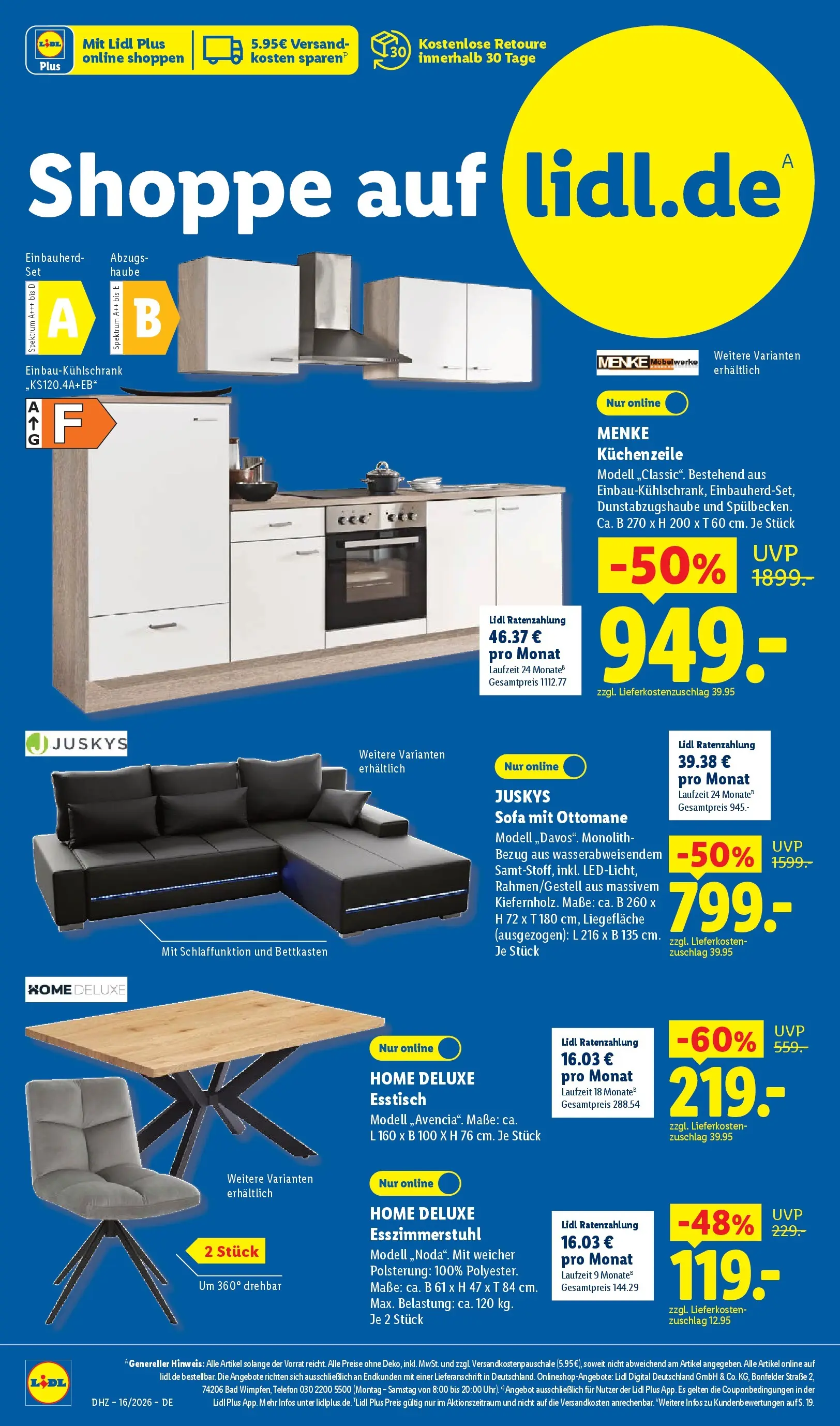 Lidl Prospekt Hof-innenstadt (ab 12.04.2026) » Angebote online | Seite: 4 | Produkte: Esstisch, Sofa, Küchenzeile, Bad Lidl Prospekt Hof-innenstadt (ab 12.04.2026) zum Blättern » Angebote | Seite: 4 | Produkte: Esstisch, Sofa, Küchenzeile, Bad