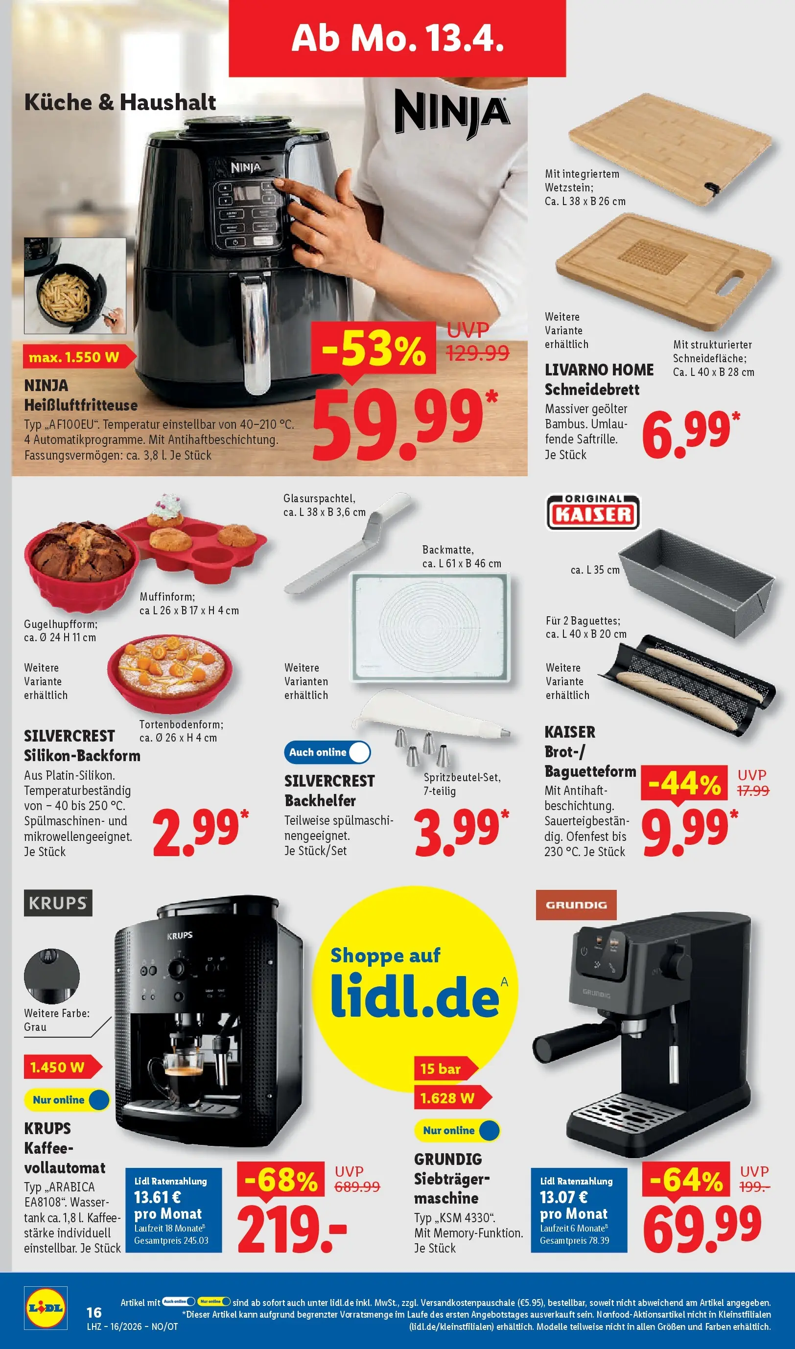 Lidl Prospekt Bad Rothenfelde (ab 13.04.2026) zum Blättern » Angebote | Seite: 28 | Produkte: Krups, Kaffee, Wasser, Heißluftfritteuse