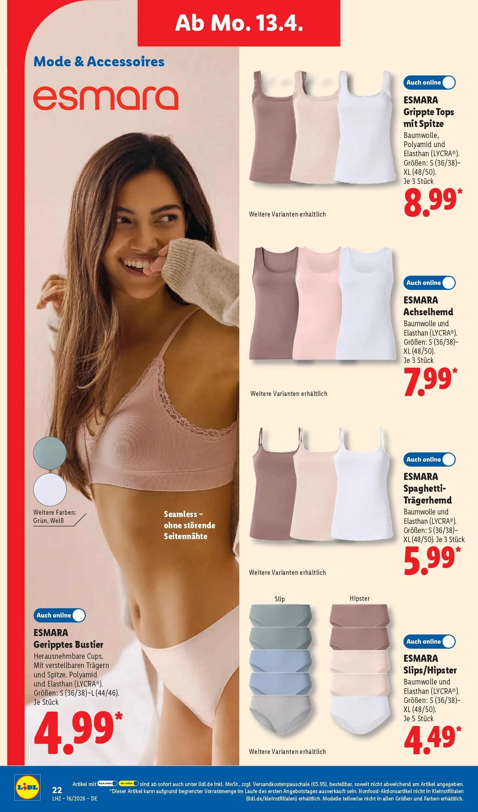 Lidl Prospekt Hof-innenstadt (ab 12.04.2026) » Angebote online | Seite: 40 | Produkte: Trägerhemd, Slip Lidl Prospekt Hof-innenstadt (ab 12.04.2026) zum Blättern » Angebote | Seite: 40 | Produkte: Trägerhemd, Slip